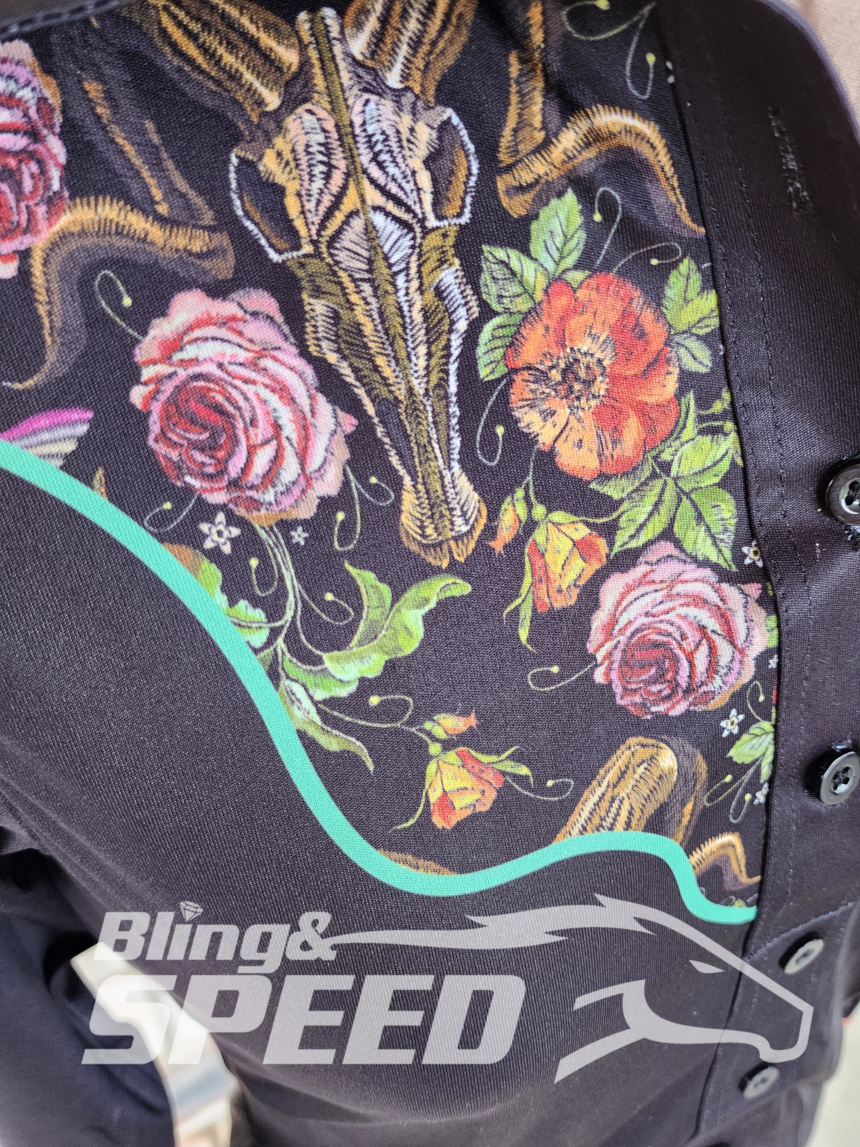 Ram Skull & Flowers Arena Shirt (7969791836398) (7969857700078)