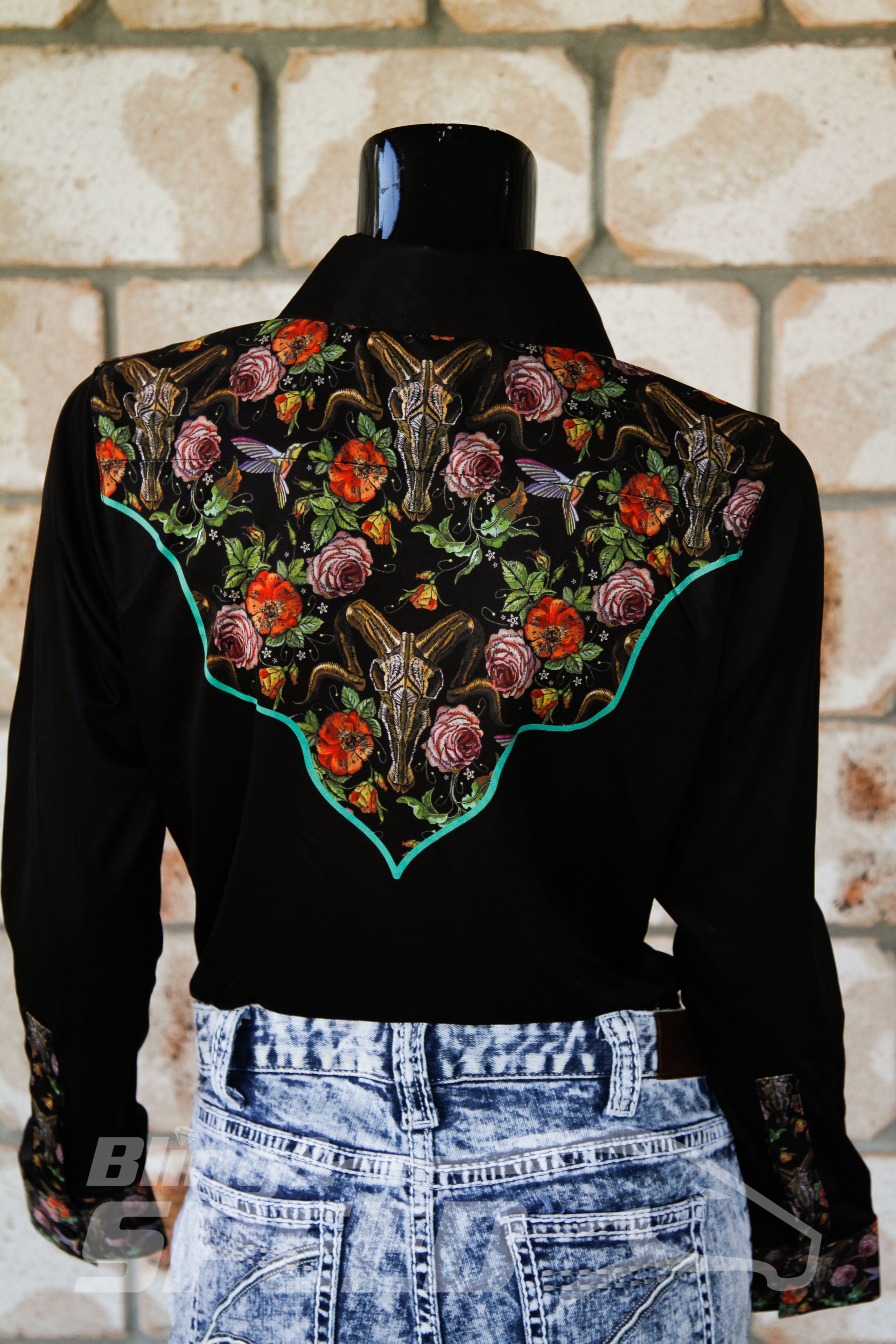Ram Skull & Flowers Arena Shirt (7969857700078)