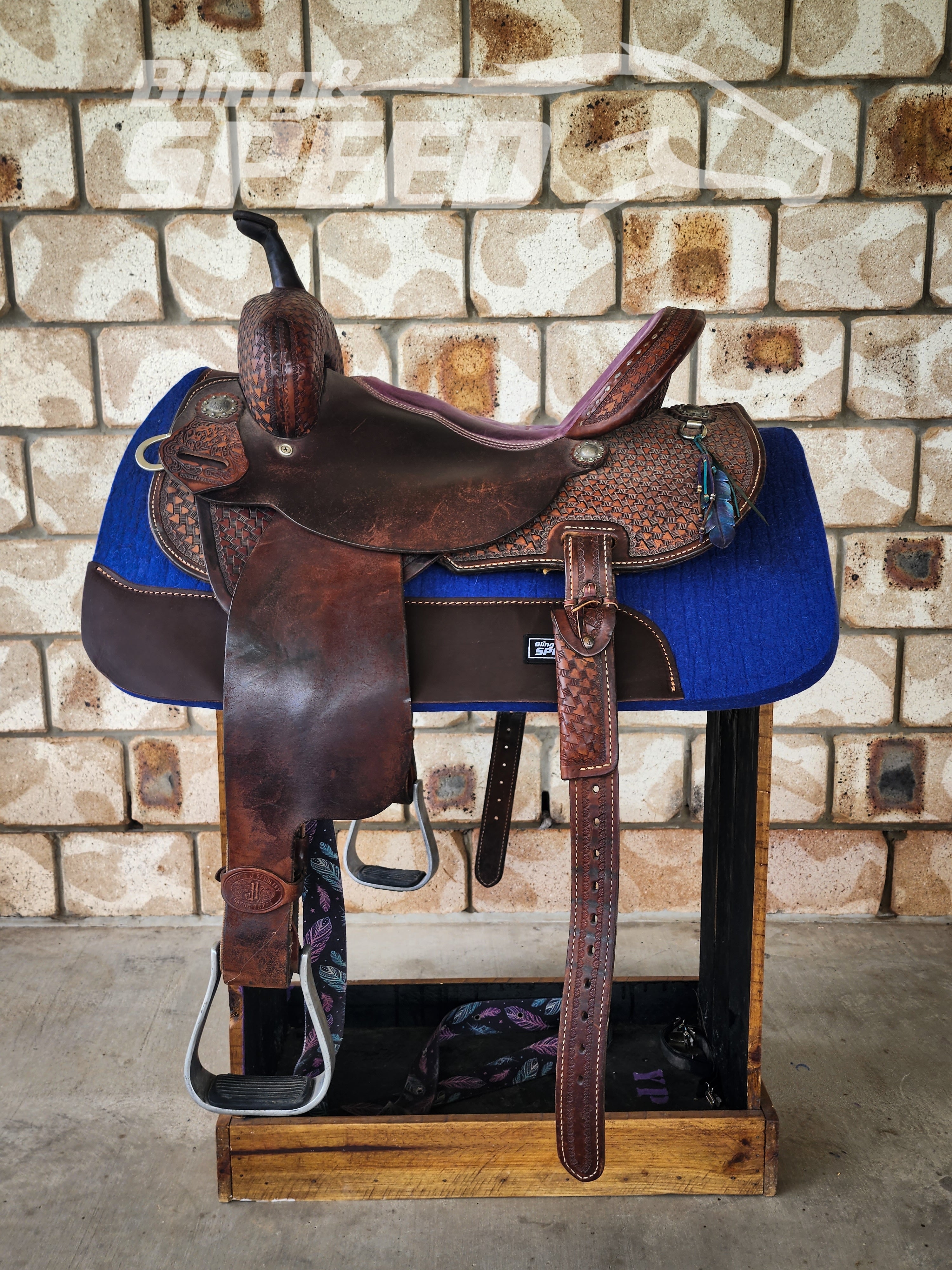 The Barrel Racer Felt Saddle Pad - Royal Blue (7976048230638)