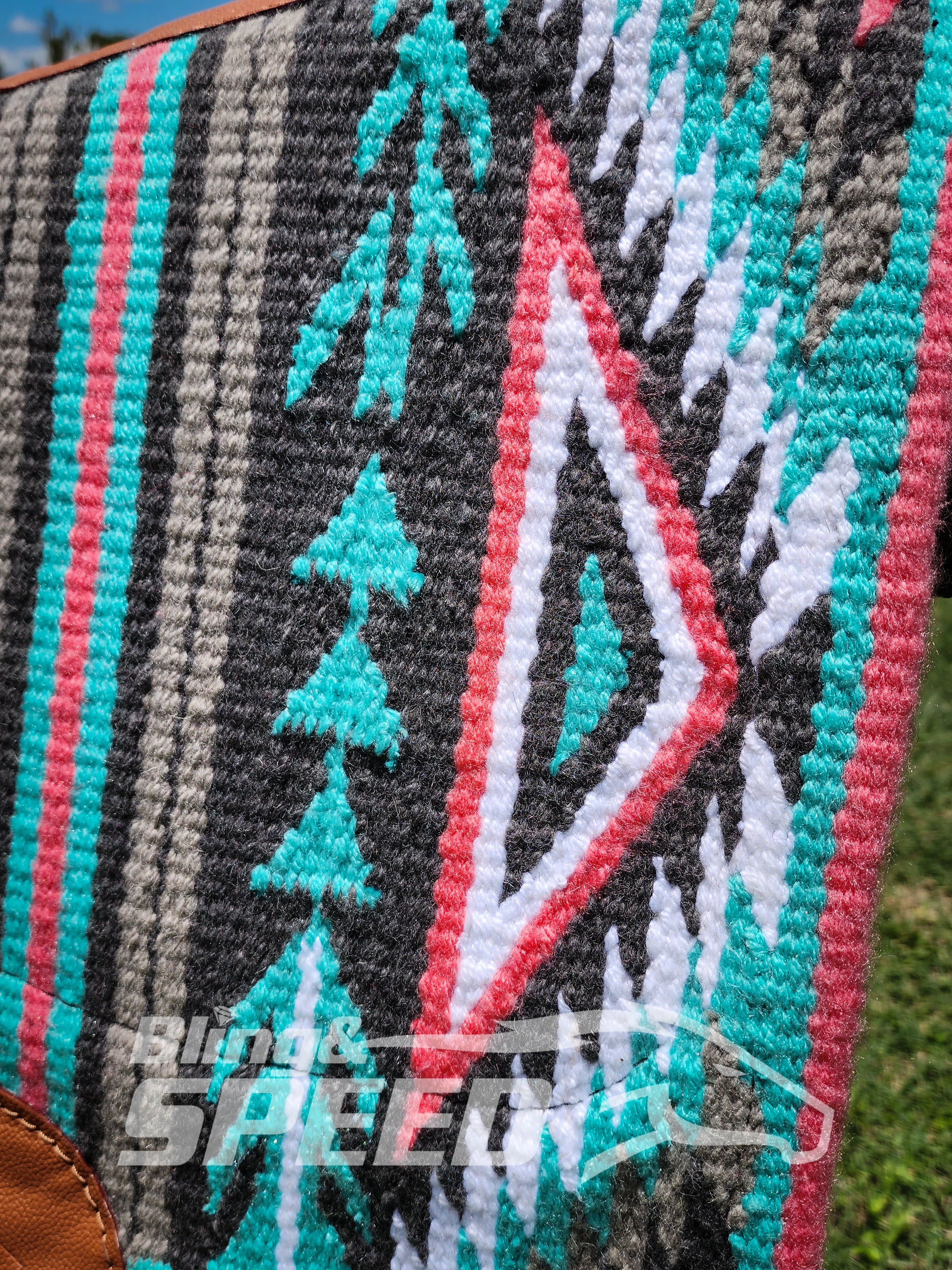 45. "Aztec Coral" Unicorn Saddle Pad (7977002598638)
