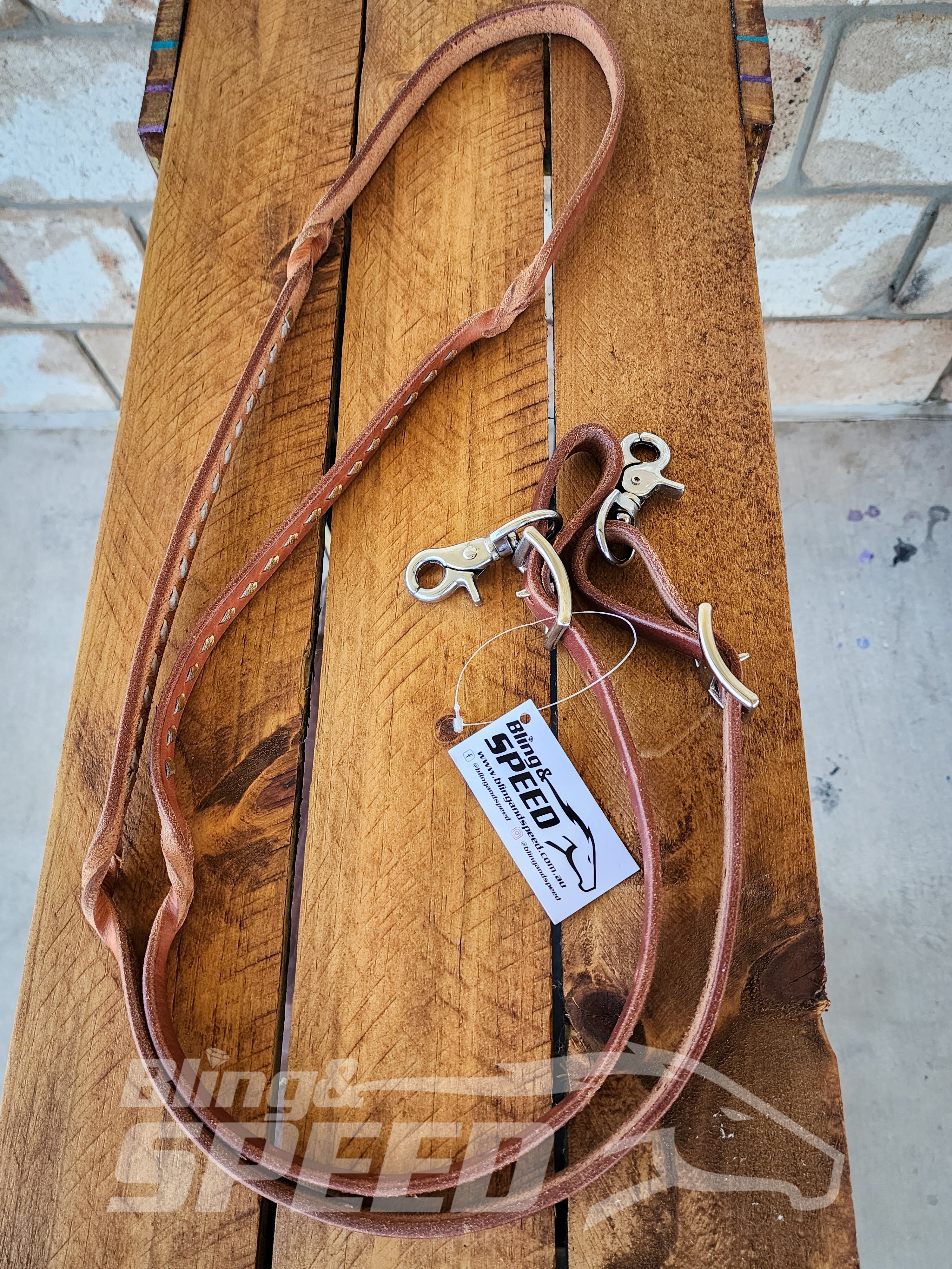 Bling & Speed Twisted Bloodknot Buckstitched Barrel Reins - Rose Gold (7977761898734)