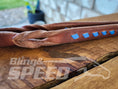 Load image into Gallery viewer, Bling & Speed Twisted Bloodknot Buckstitched Barrel Reins - Blue (7977756033262)