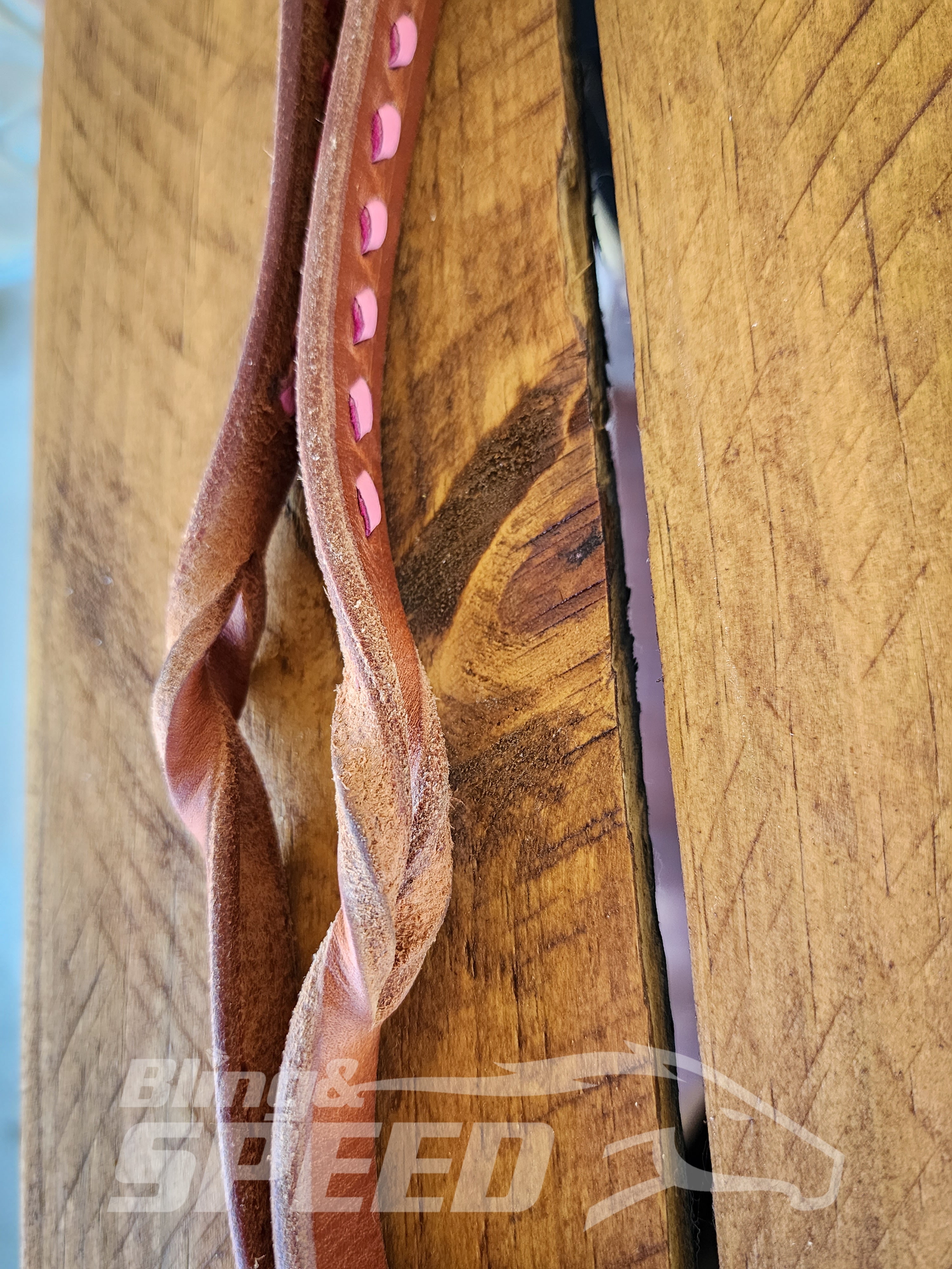 Bling & Speed Twisted Bloodknot Buckstitched Barrel Reins - Pink (7977762980078)