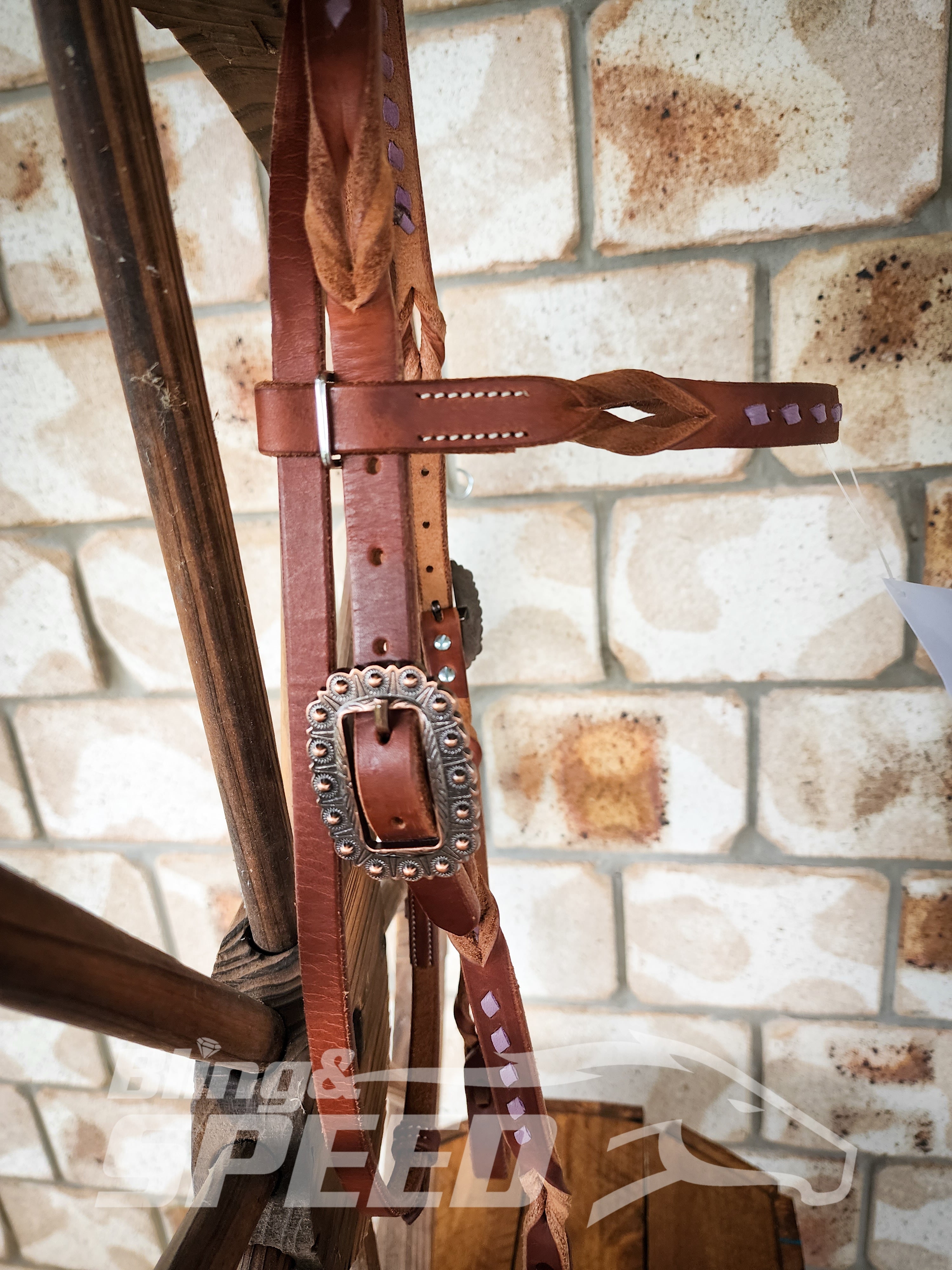 Bling and Speed Lavender Buckstitched with Twisted Bloodknot Bridle (7981440172270)
