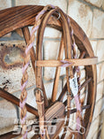 Load image into Gallery viewer, Bling & Speed Purple Twisted Bloodknot Bridle with matching Barrel Reins (7987701481710)