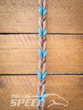 Load image into Gallery viewer, Bling & Speed Turquoise Twisted Bloodknot Bridle with matching Barrel Reins (7987701842158)