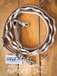 Load image into Gallery viewer, Bling & Speed White Twisted Bloodknot Bridle with matching Barrel Reins (7987696697582)