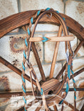Load image into Gallery viewer, Bling & Speed Turquoise Twisted Bloodknot Bridle with matching Barrel Reins (7987701842158)