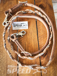 Load image into Gallery viewer, Bling & Speed Cheetah Twisted Bloodknot Bridle with matching Barrel Reins (7987702169838)