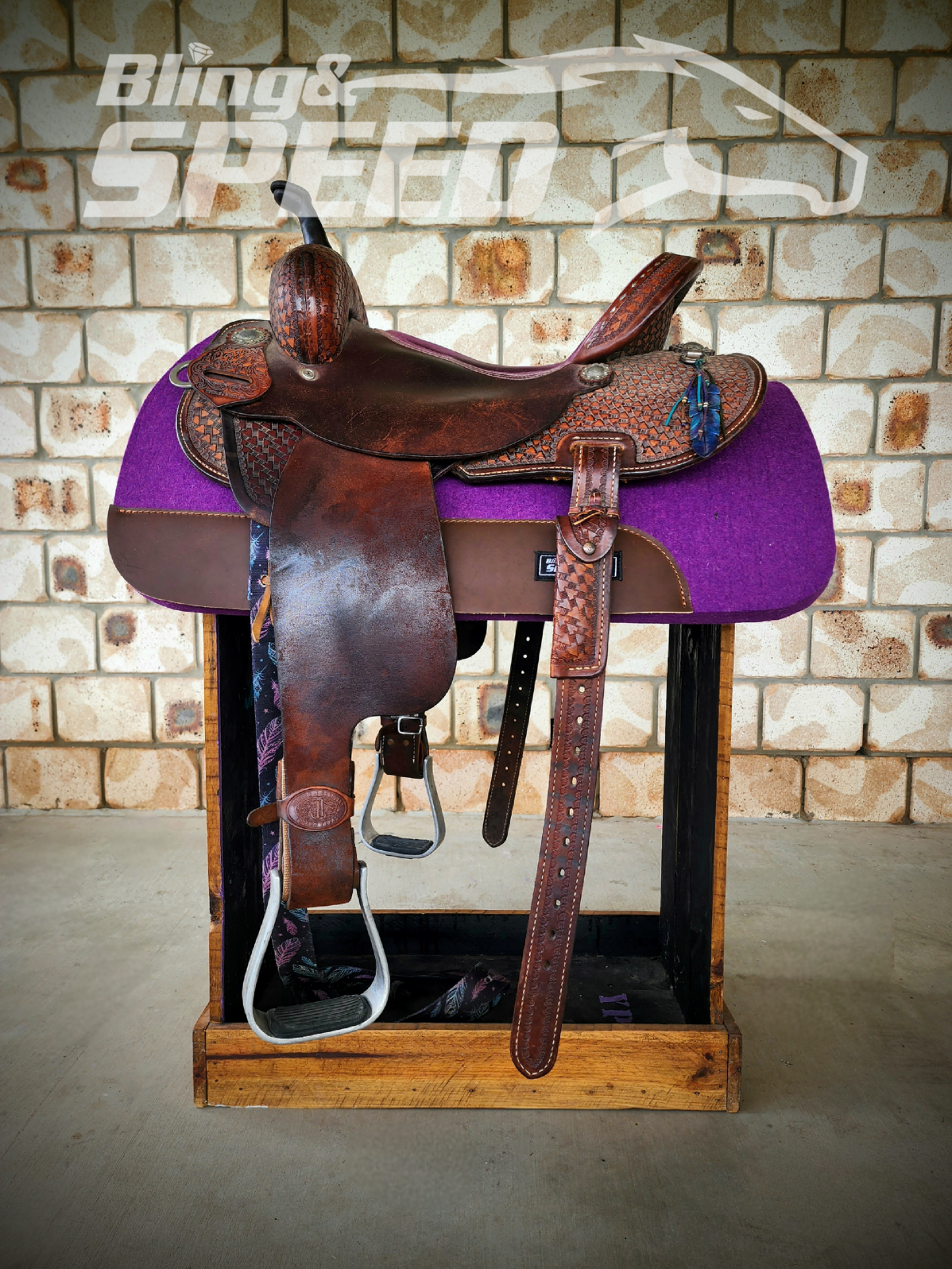 The Barrel Racer Felt Saddle Pad - Purple (8021444886766)
