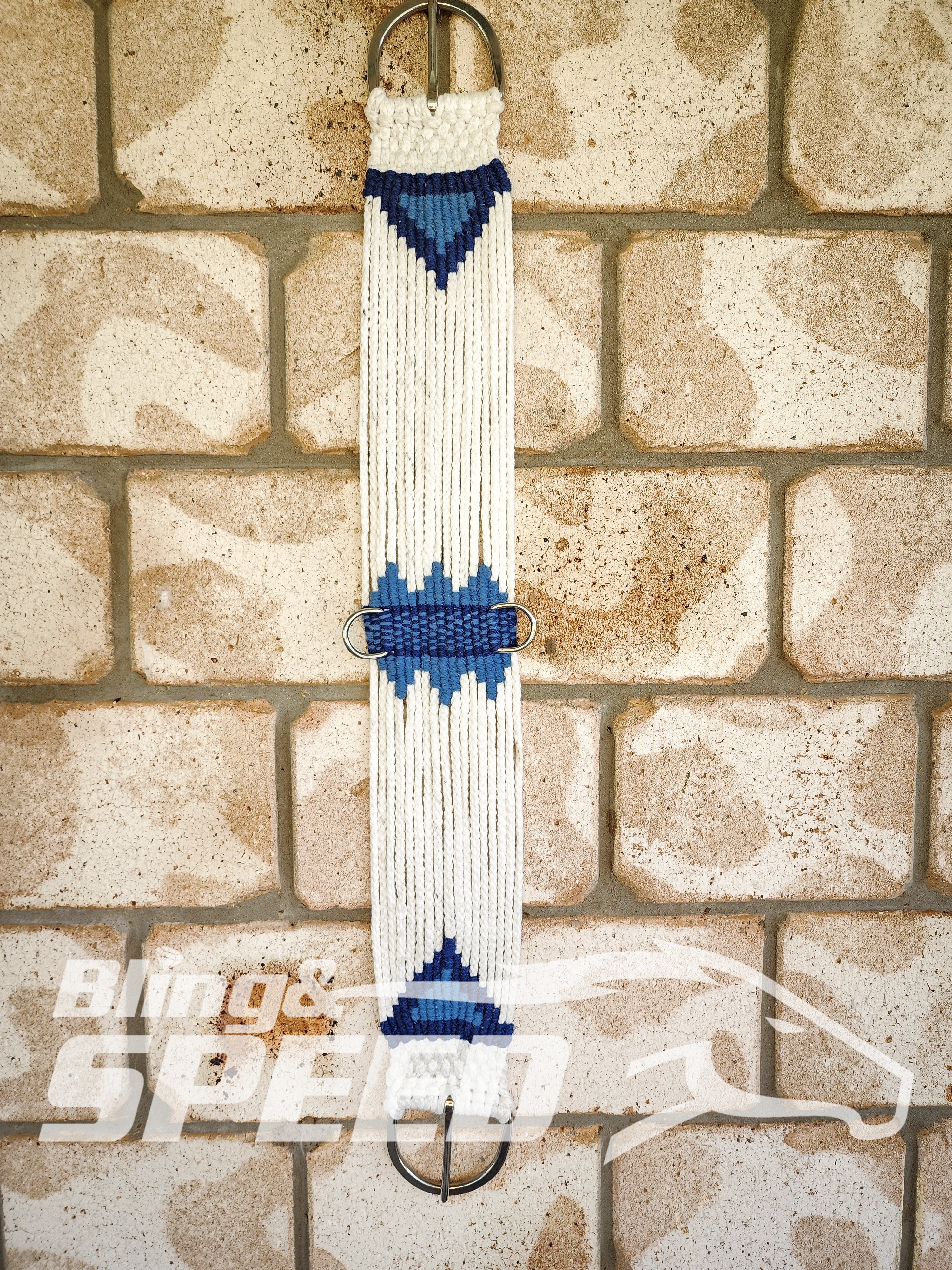 New Zealand Corded Wool Girth - Blue (8028679307502)