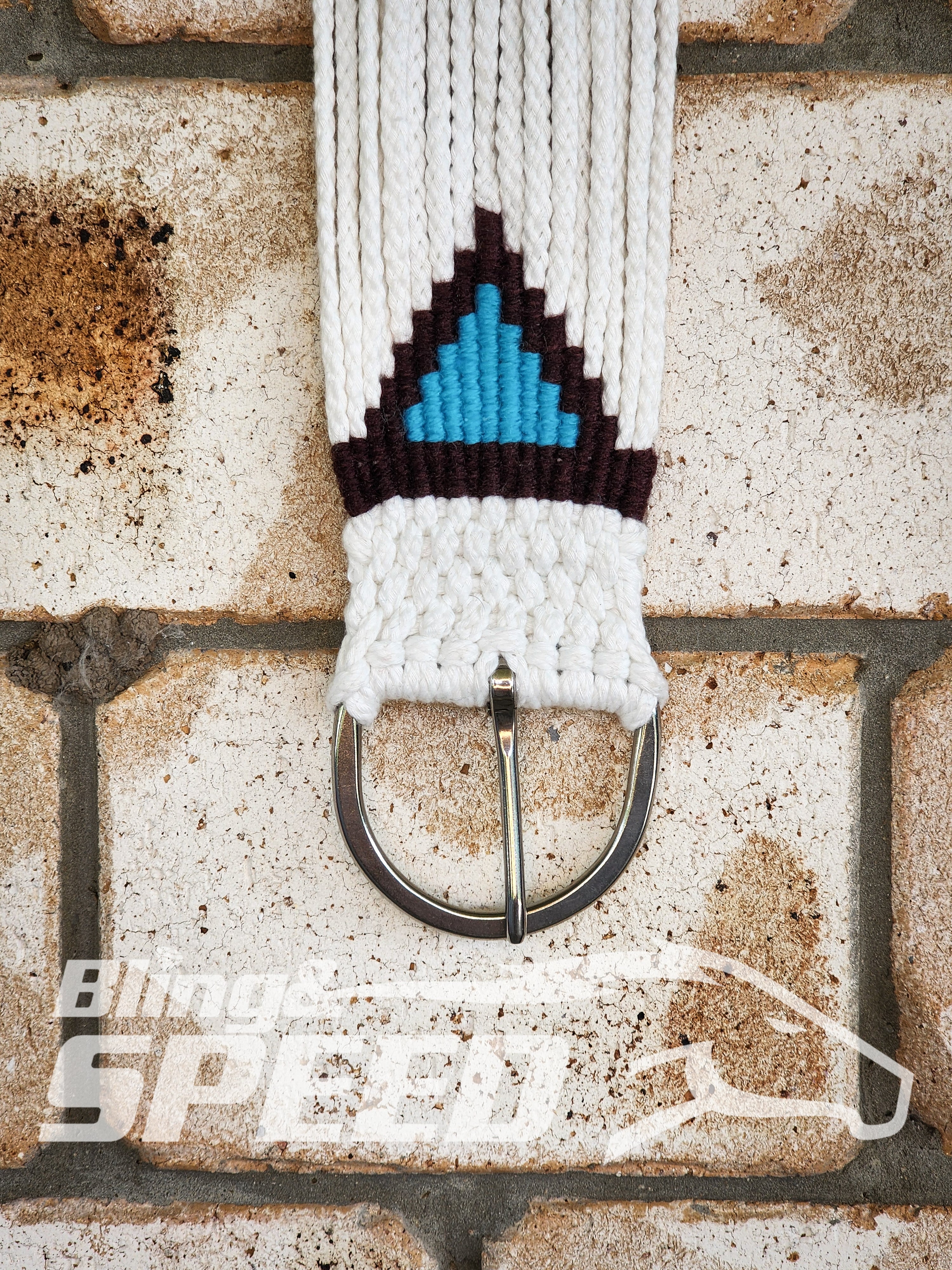 New Zealand Corded Wool Girth - Black and Blue (8028676358382)