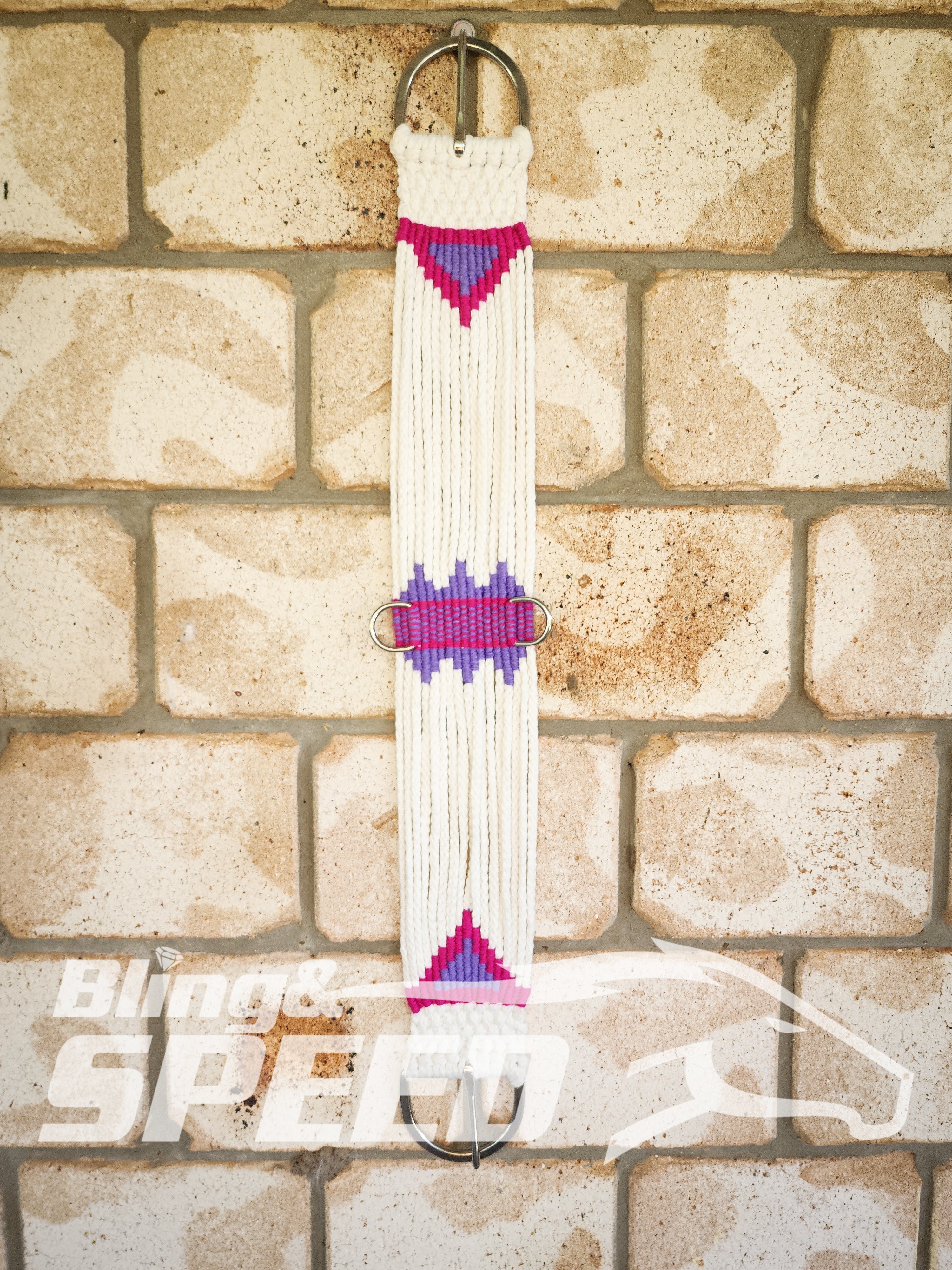 New Zealand Corded Wool Girth - Purple and Pink (8028673507566)
