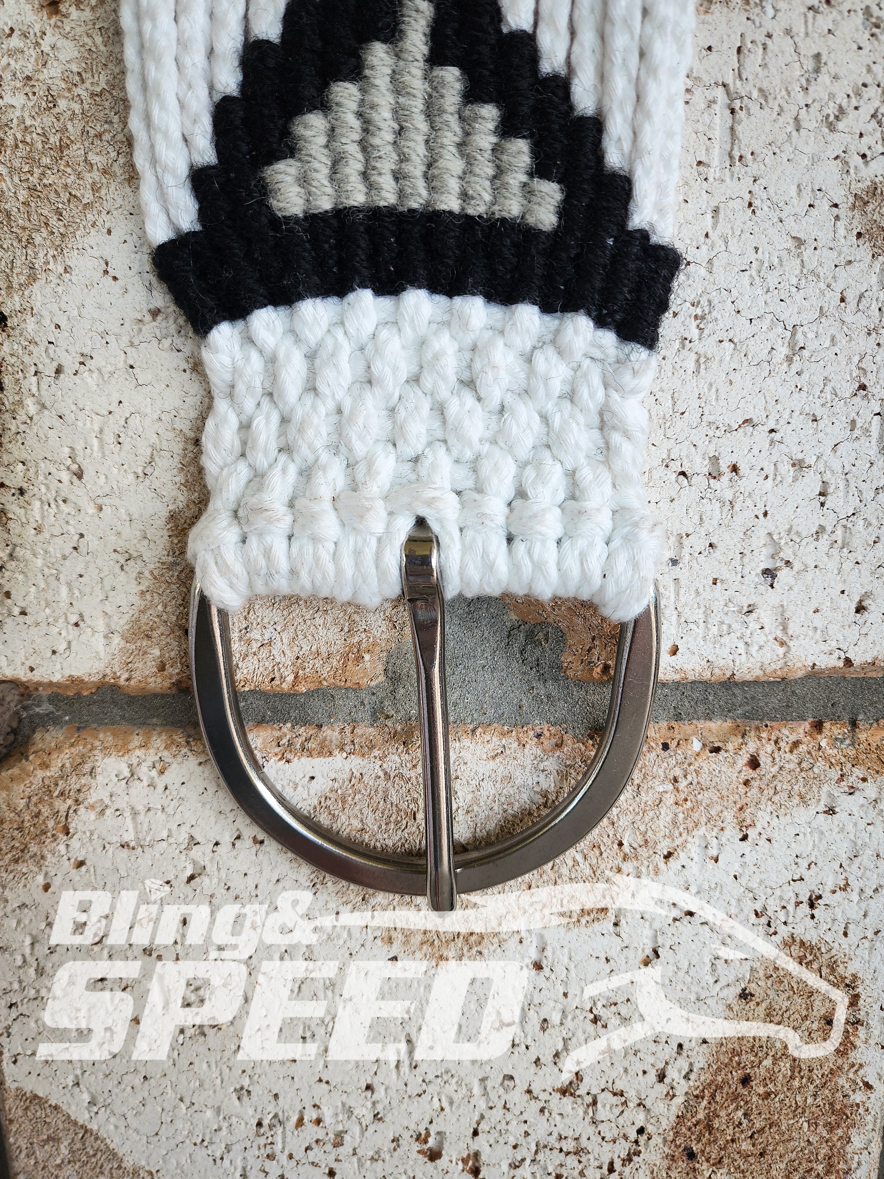 New Zealand Corded Wool Girth - Black and Gray (8028680552686)
