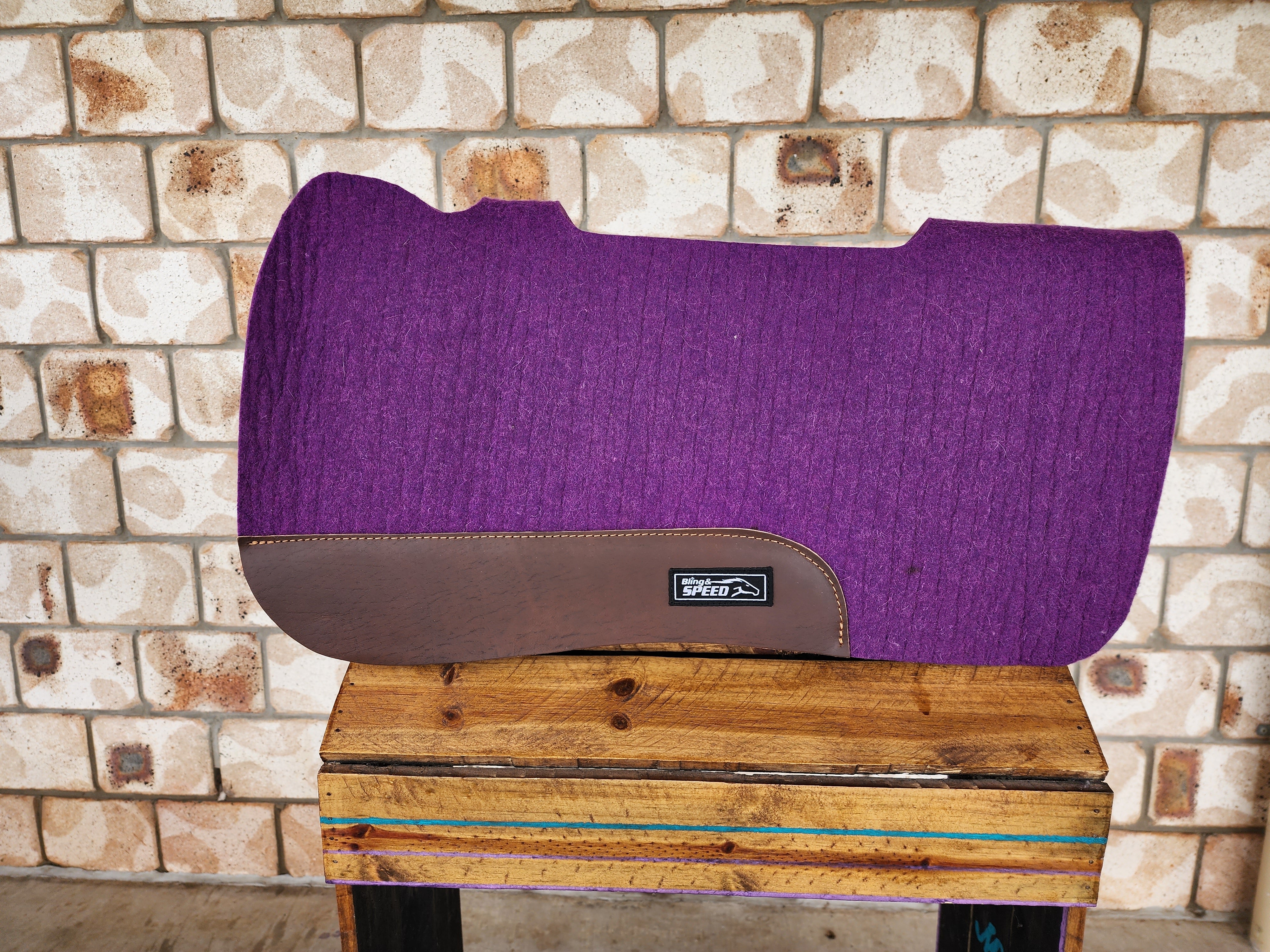 Full Wither and Spine Relief Merino Wool Felt Saddle Pad - Purple