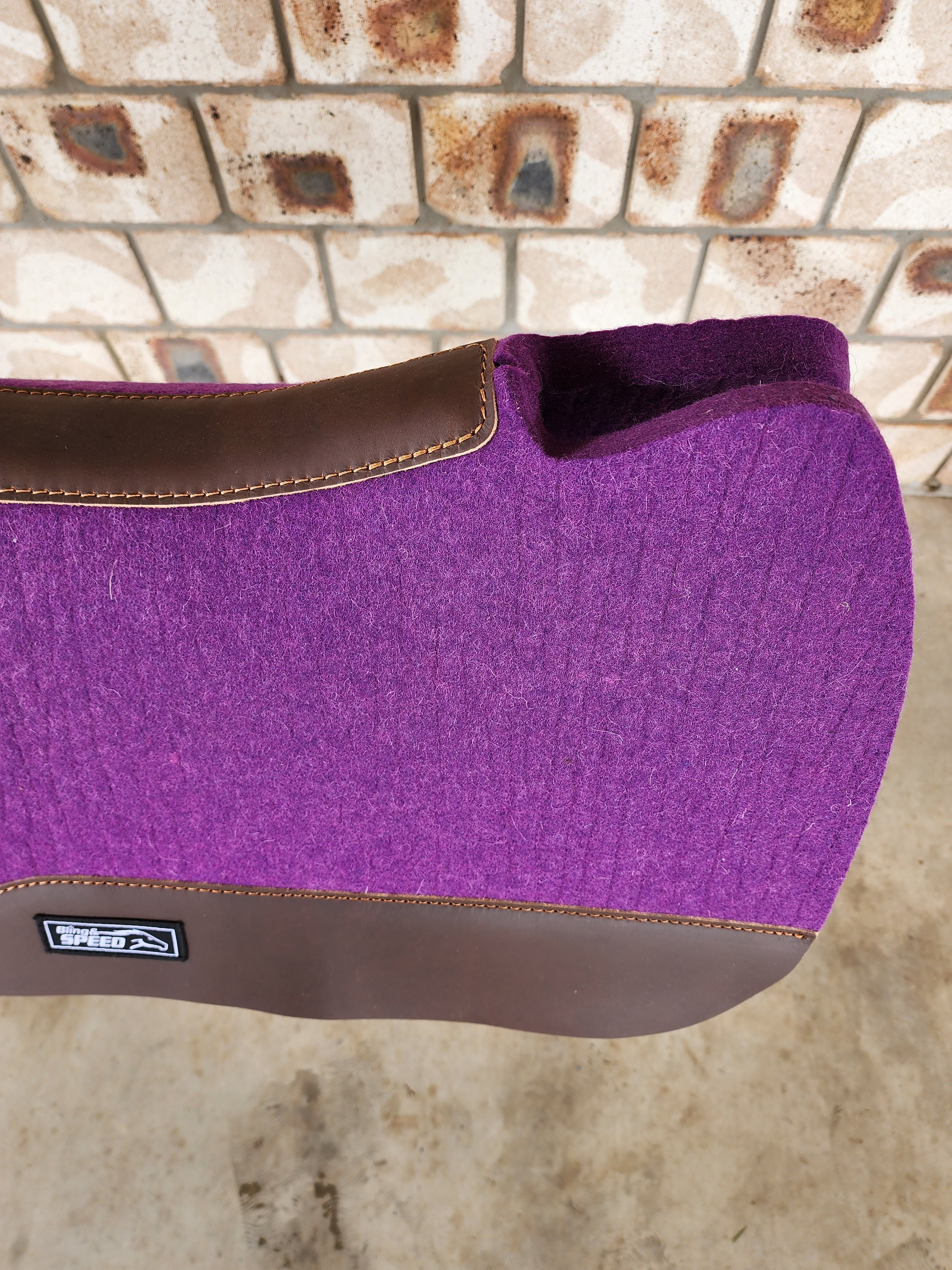 Full Wither Relief Merino Wool Felt Saddle Pad - Purple