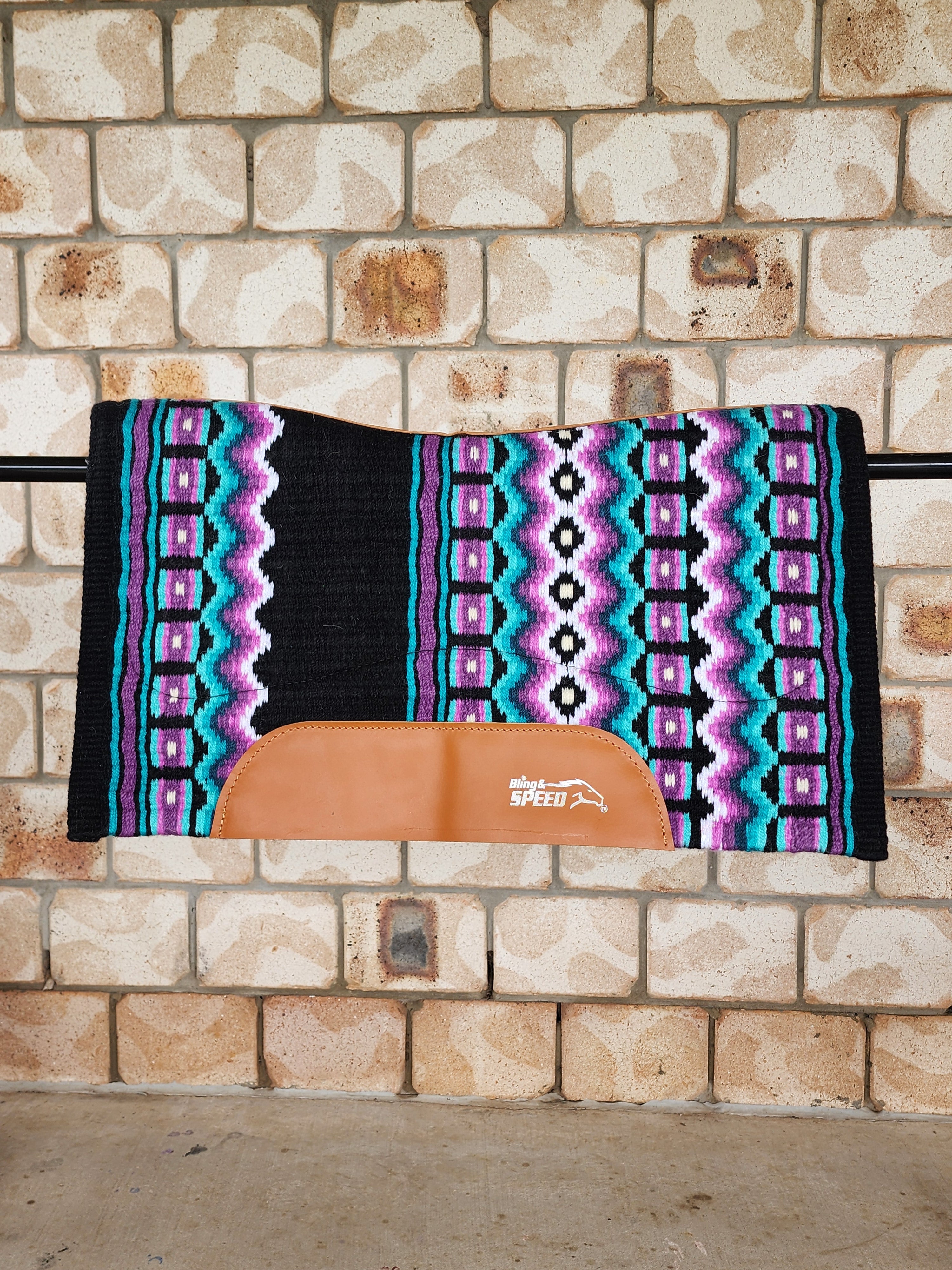 25. Purple and Teal Unicorn Saddle Pad