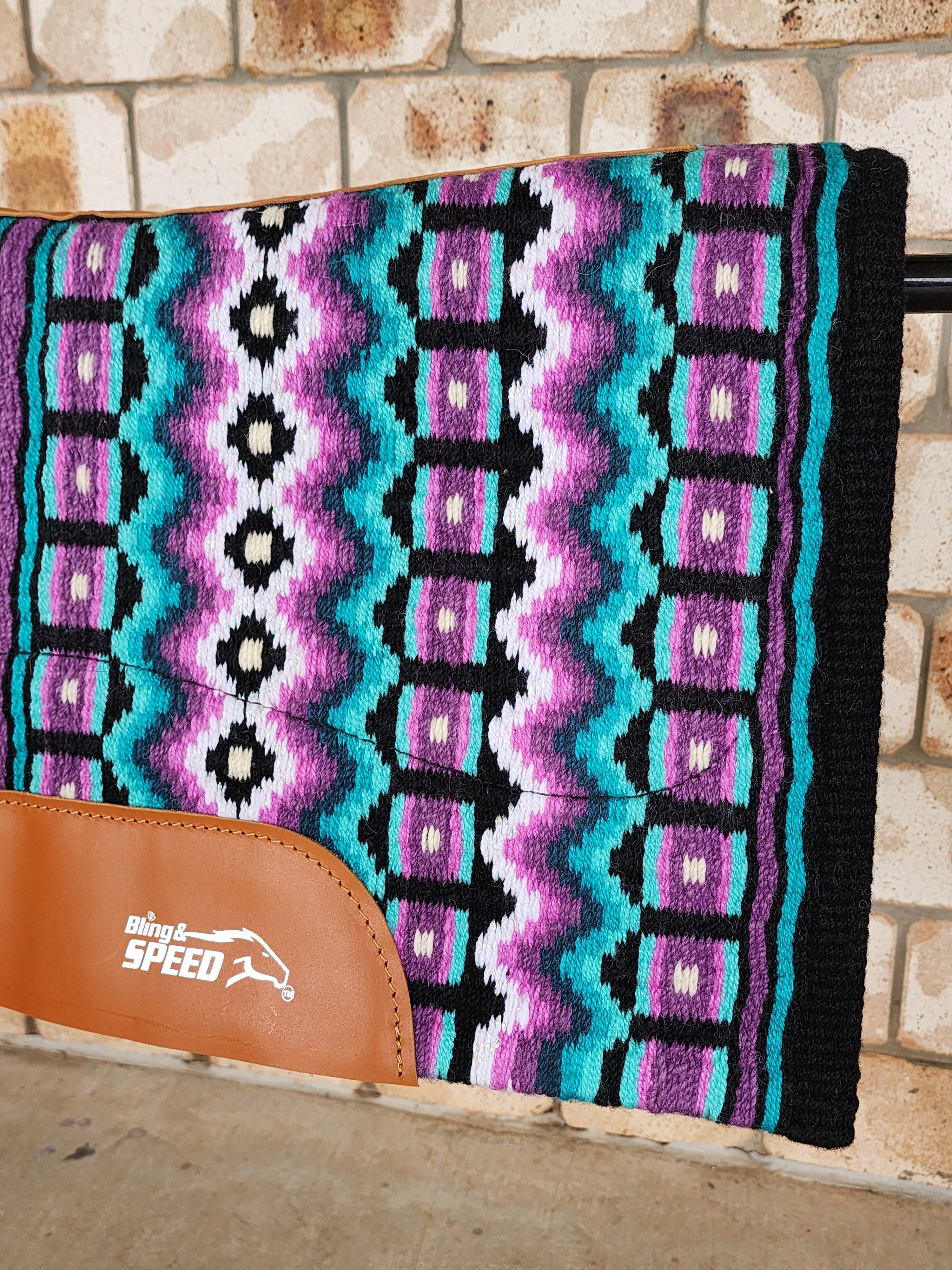 25. Purple and Teal Unicorn Saddle Pad
