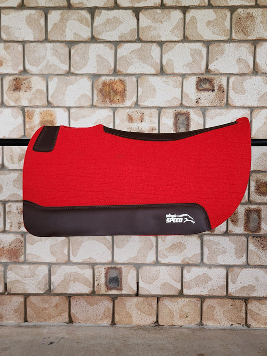 Round Skirt Merino Wool Barrel and Fender Saddle Pad - Red