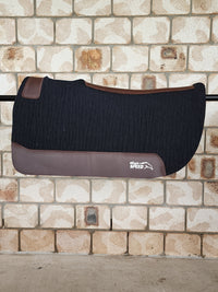 Standard Wither Relief - Round Skirt Merino Wool Barrel and Fender Saddle Pad - Black