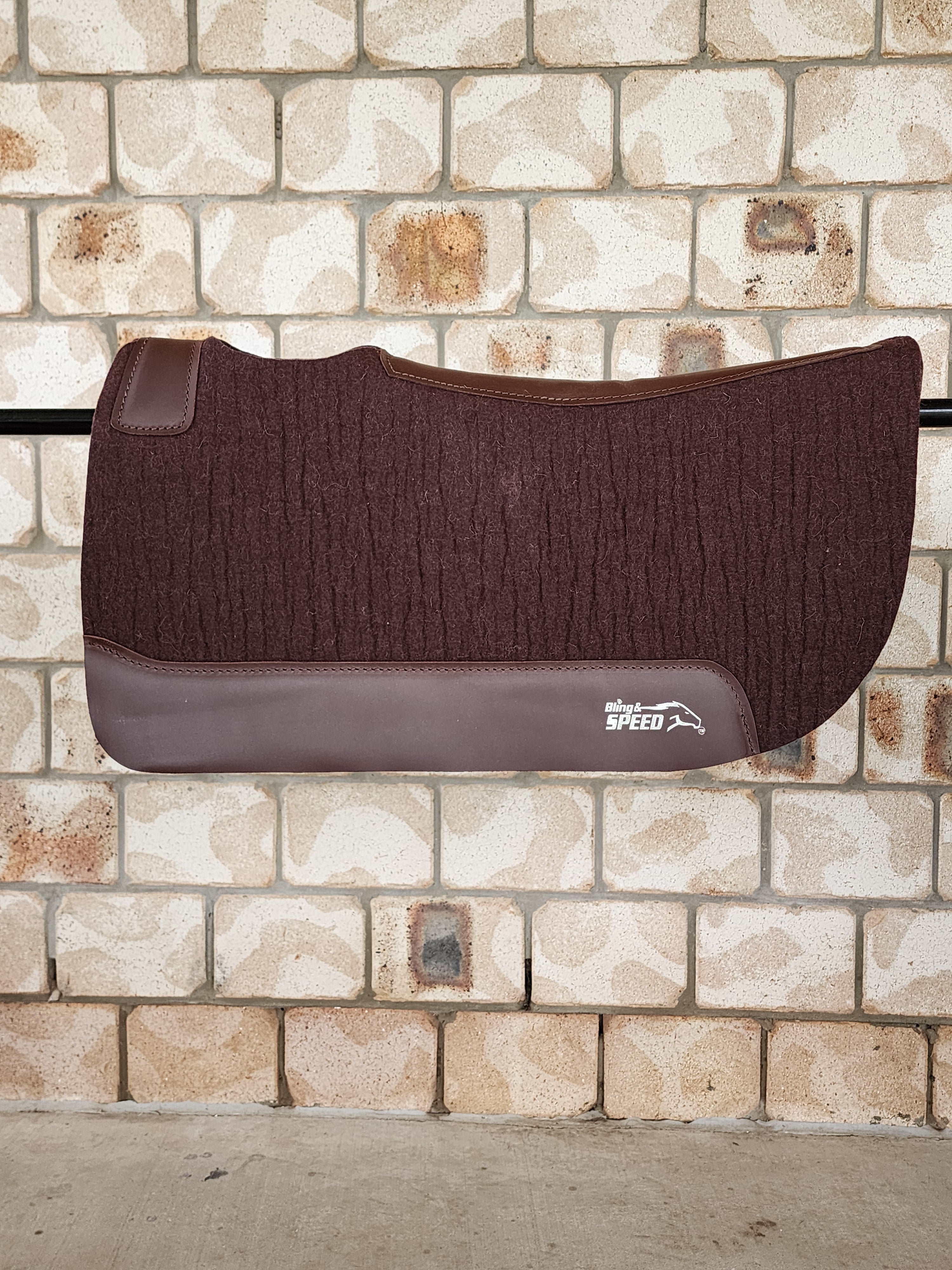 Standard Wither Relief - Round Skirt Merino Wool Barrel and Fender Saddle Pad - Chocolate