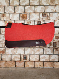 Standard Wither Relief - Round Skirt Merino Wool Barrel and Fender Saddle Pad - Coral