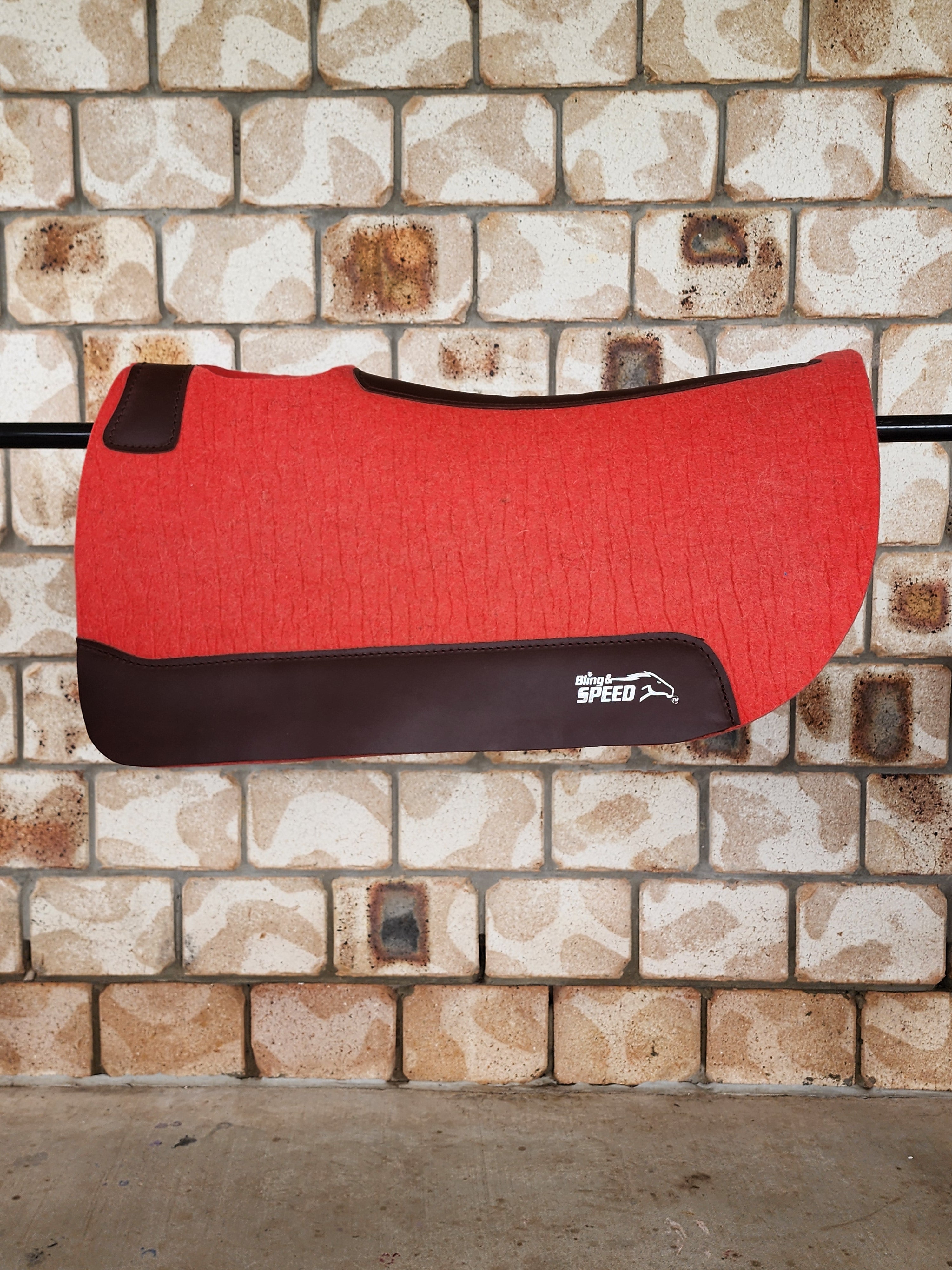 Standard Wither Relief - Round Skirt Merino Wool Barrel and Fender Saddle Pad - Coral
