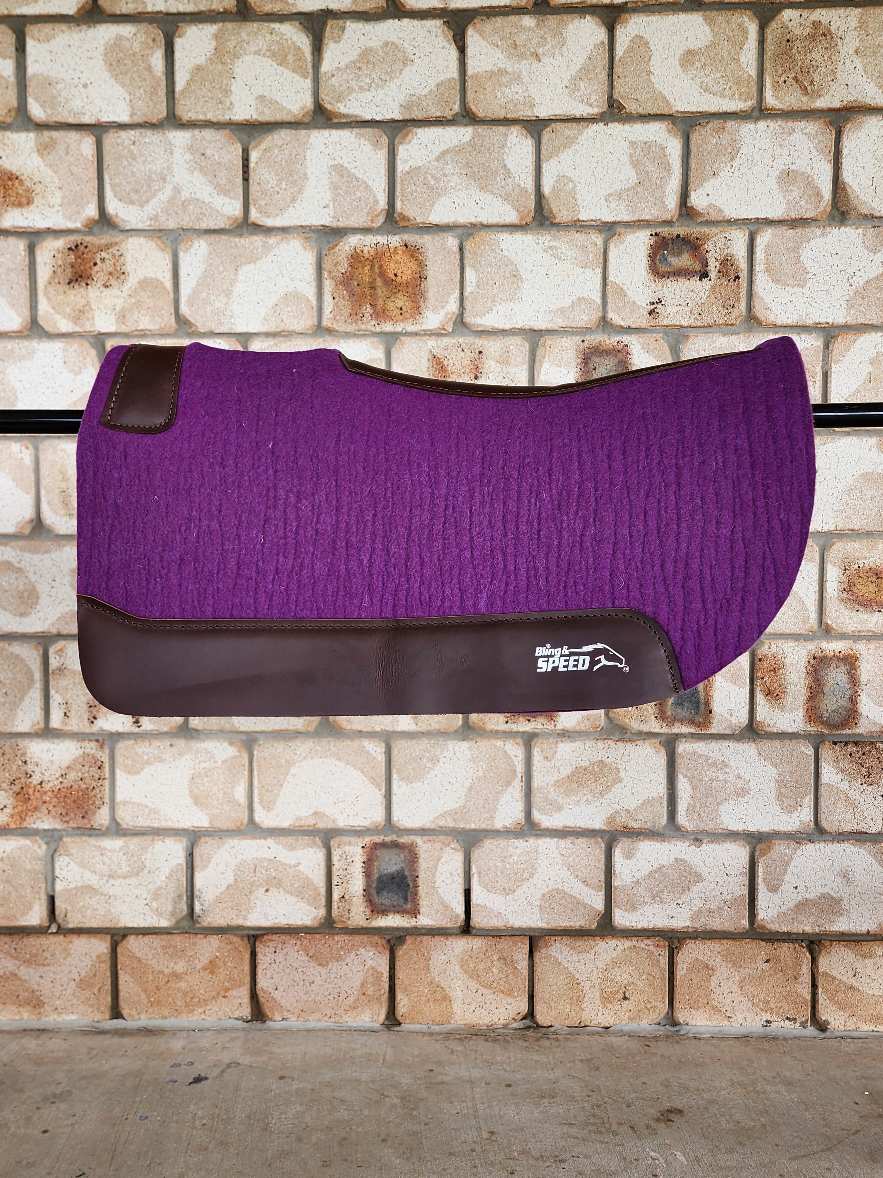 Standard Wither Relief - Round Skirt Merino Wool Barrel and Fender Saddle Pad - Purple