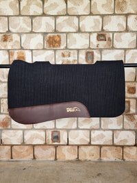 Full Wither and Spine Relief Merino Wool Felt Saddle Pad - Black