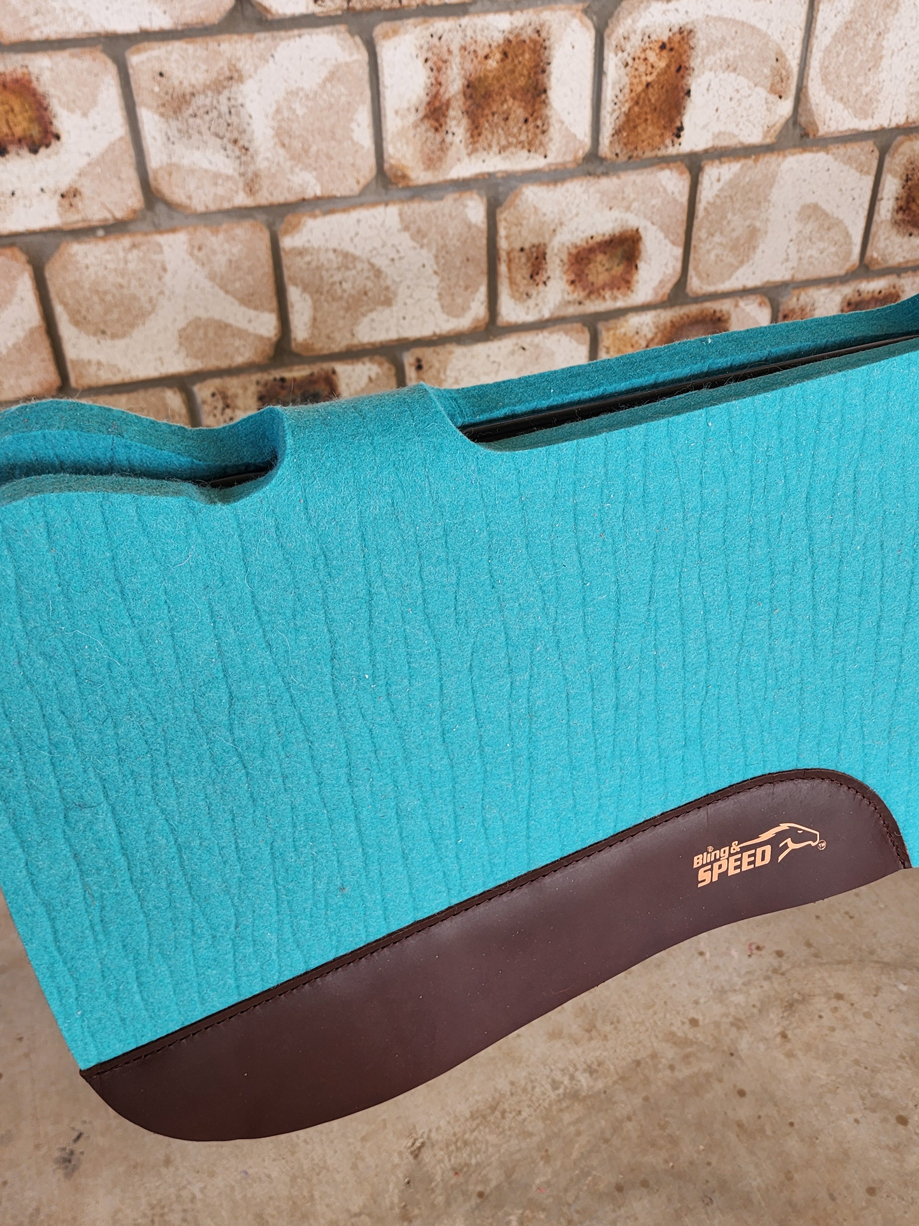 Full Wither and Spine Relief Merino Wool Felt Saddle Pad - Turquoise