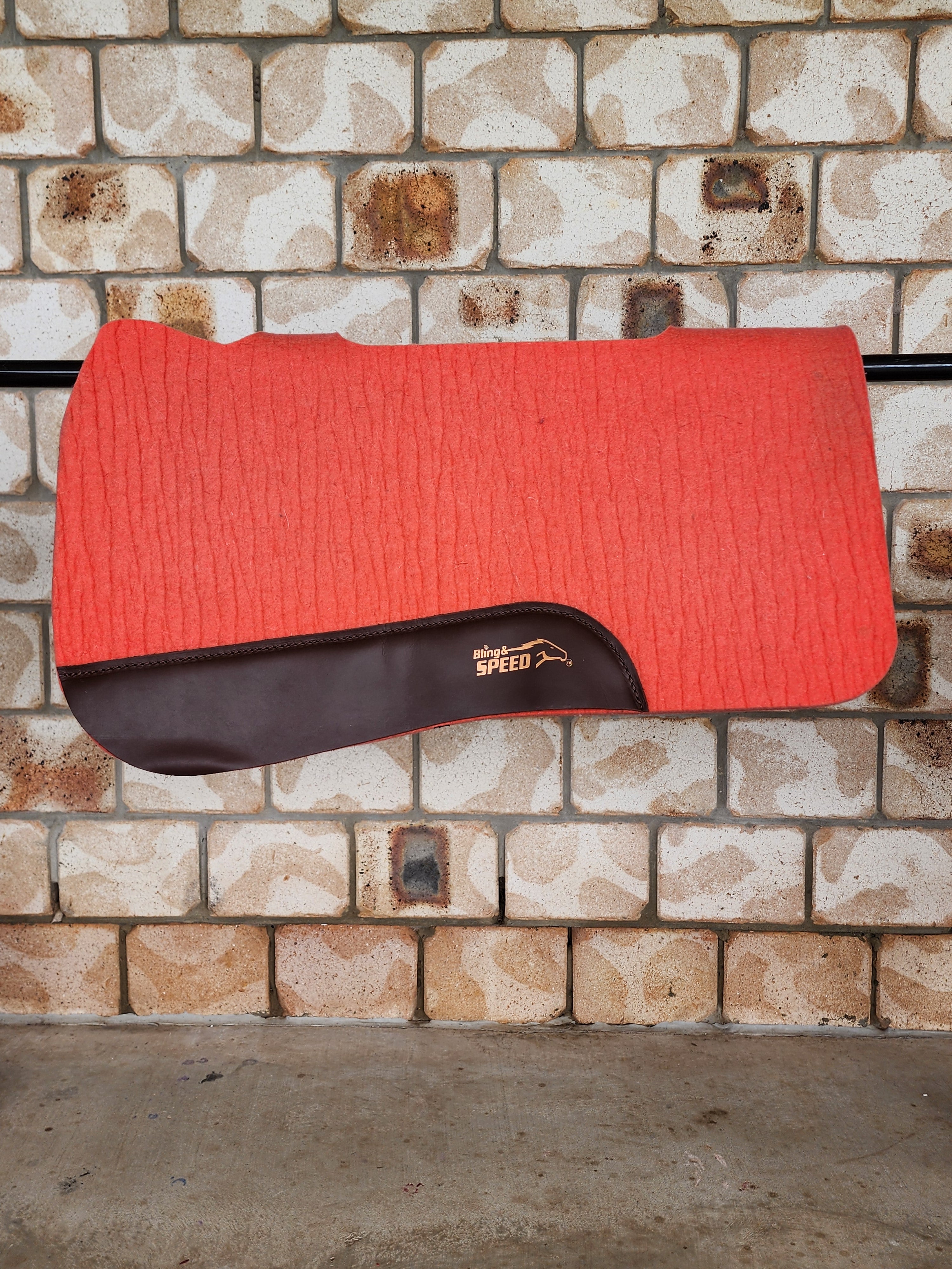 Full Wither and Spine Relief Merino Wool Felt Saddle Pad - Coral