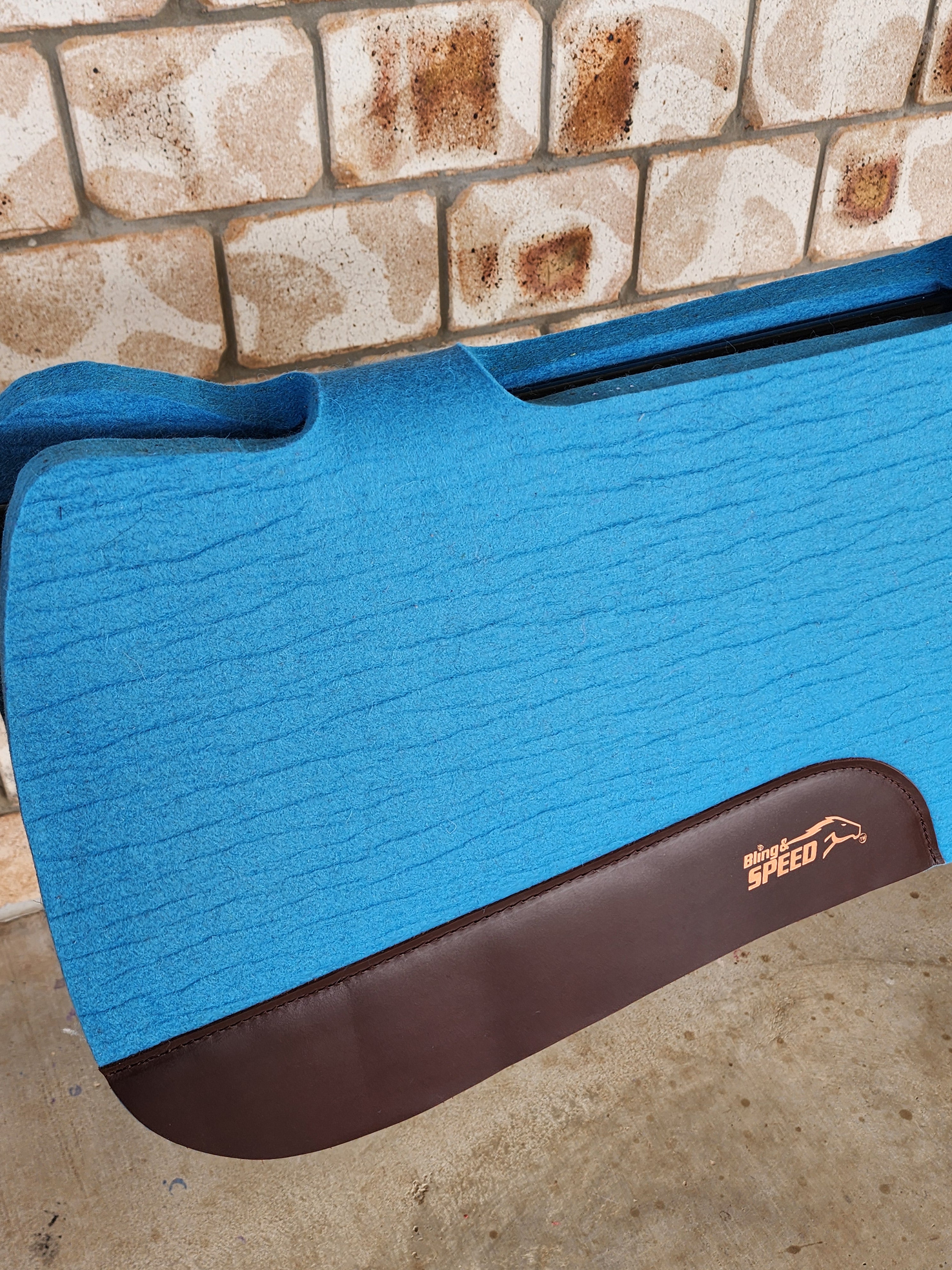 Full Wither and Spine Relief Merino Wool Felt Saddle Pad - Sky Blue