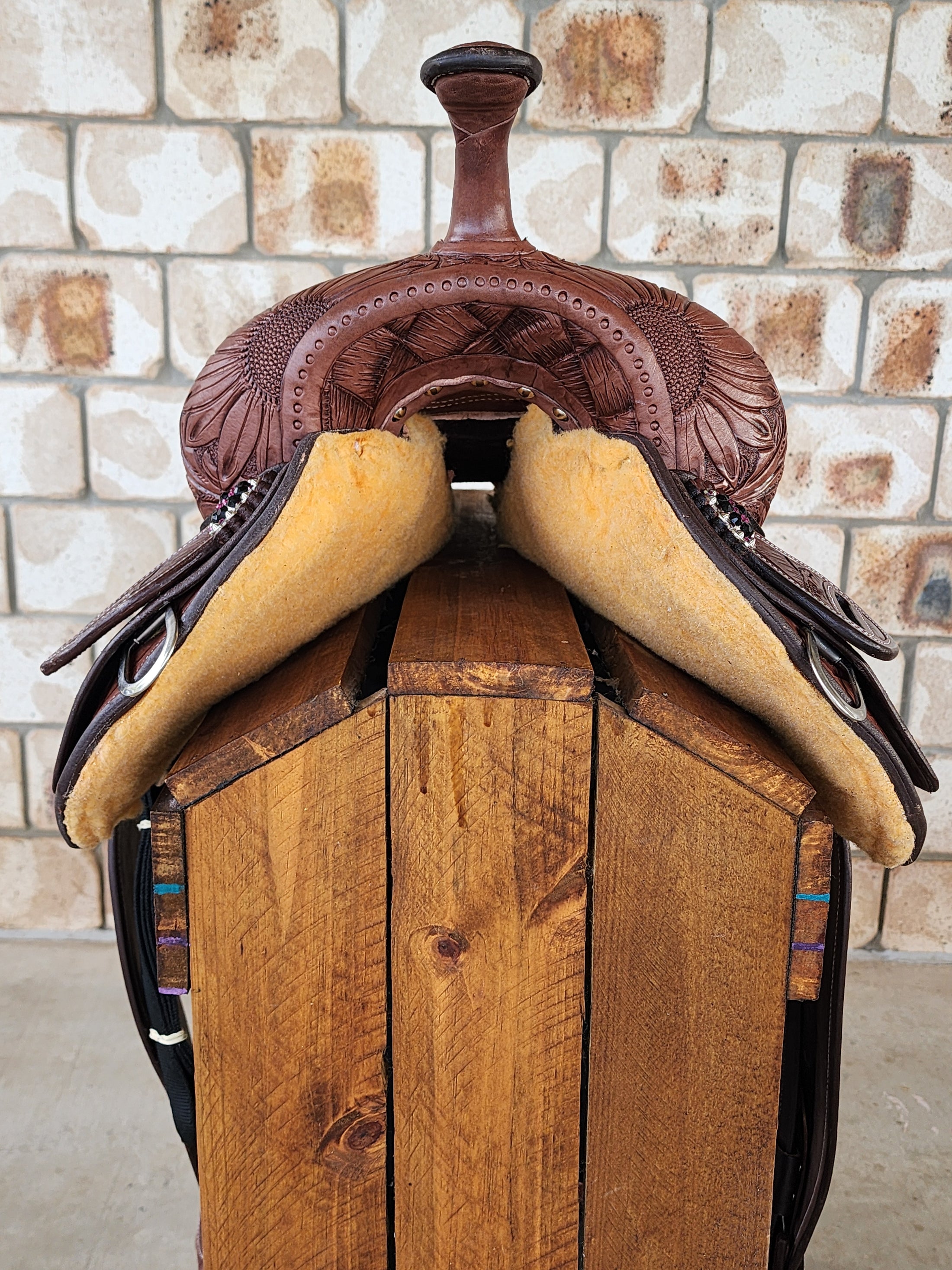 Leather Barrel Racing Saddle 13" - Sunny Days