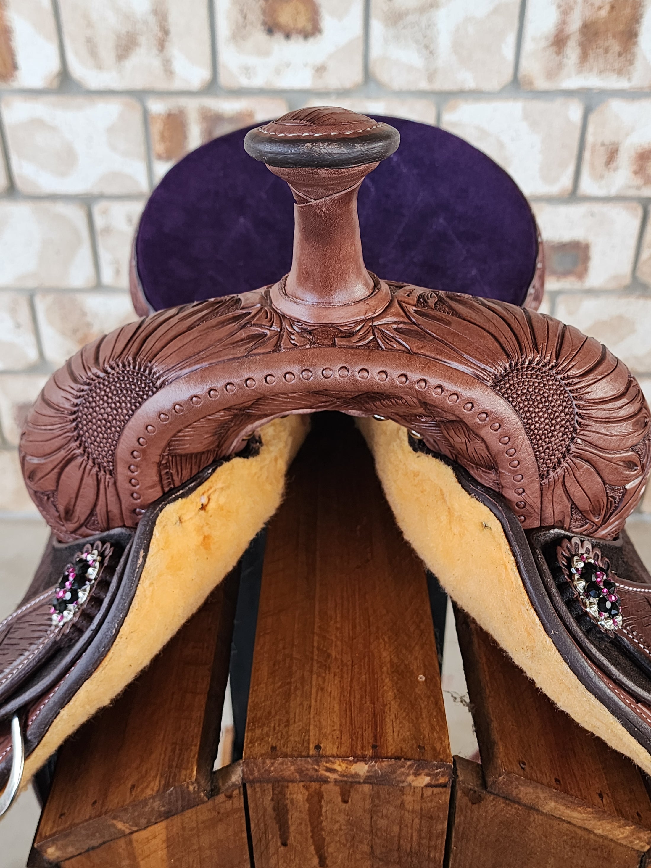 Leather Barrel Racing Saddle 13" - Sunny Days