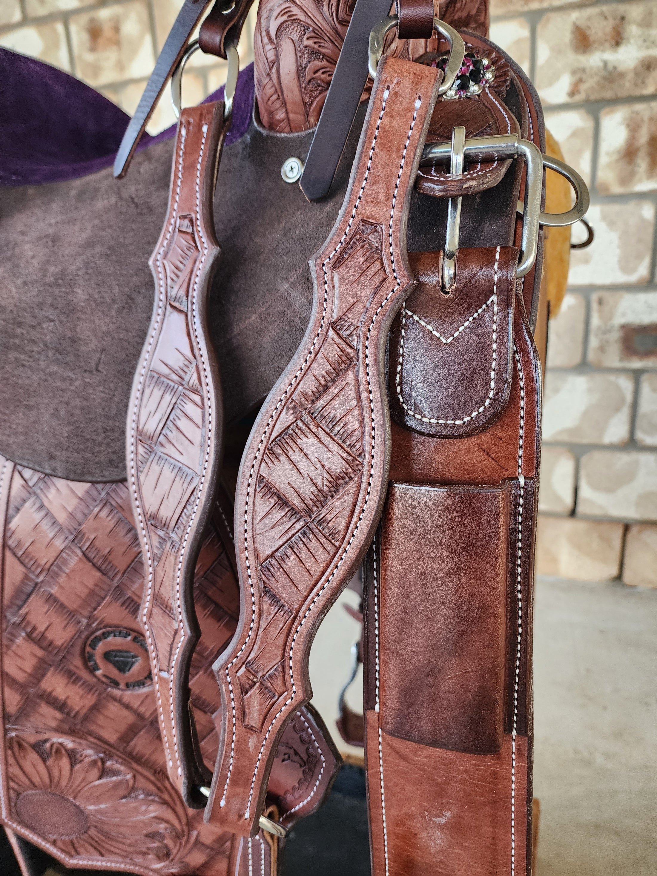 Leather Barrel Racing Saddle 13" - Sunny Days