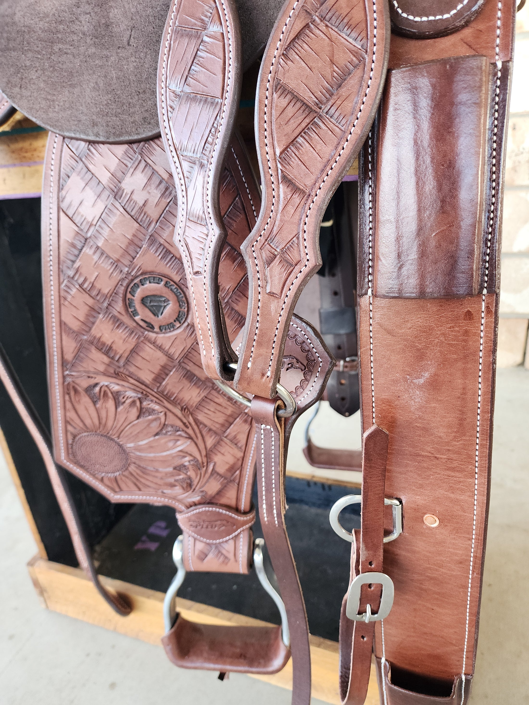 Leather Barrel Racing Saddle 13" - Sunny Days