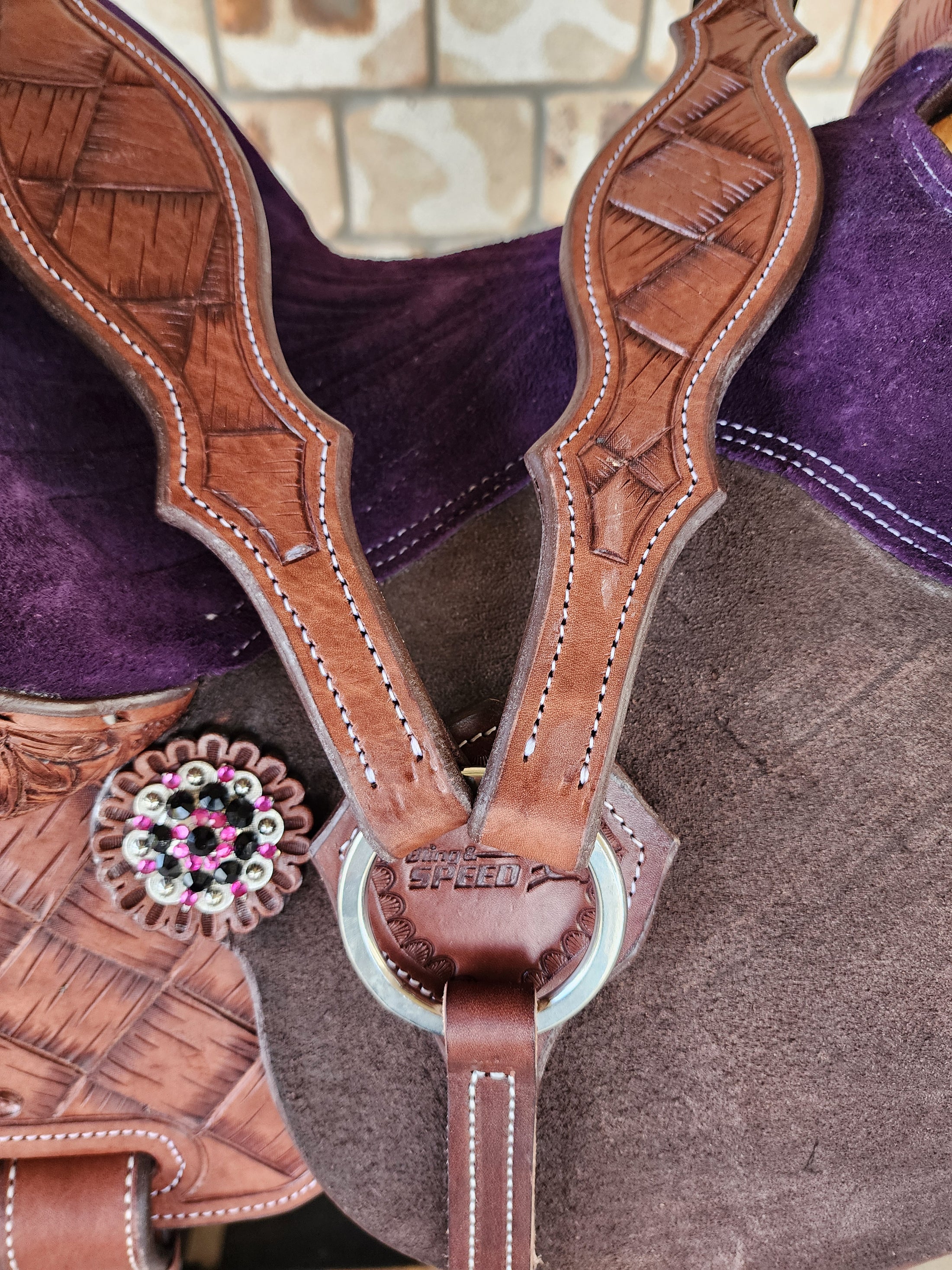 Leather Barrel Racing Saddle 13" - Sunny Days