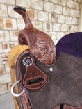 Load image into Gallery viewer, Leather Barrel Racing Saddle 13" - Sunny Days
