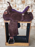 Load image into Gallery viewer, Neoprene Barrel Racing Saddle 14.5" - BR42 - Purple
