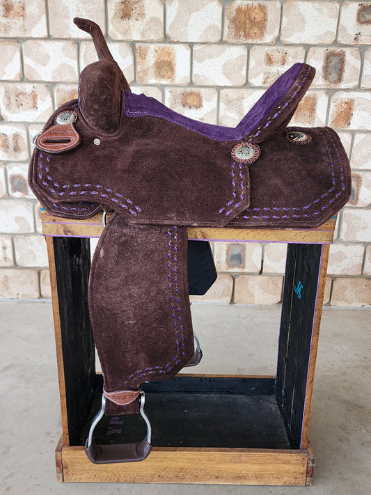 Neoprene Barrel Racing Saddle 14.5" - BR42 - Purple