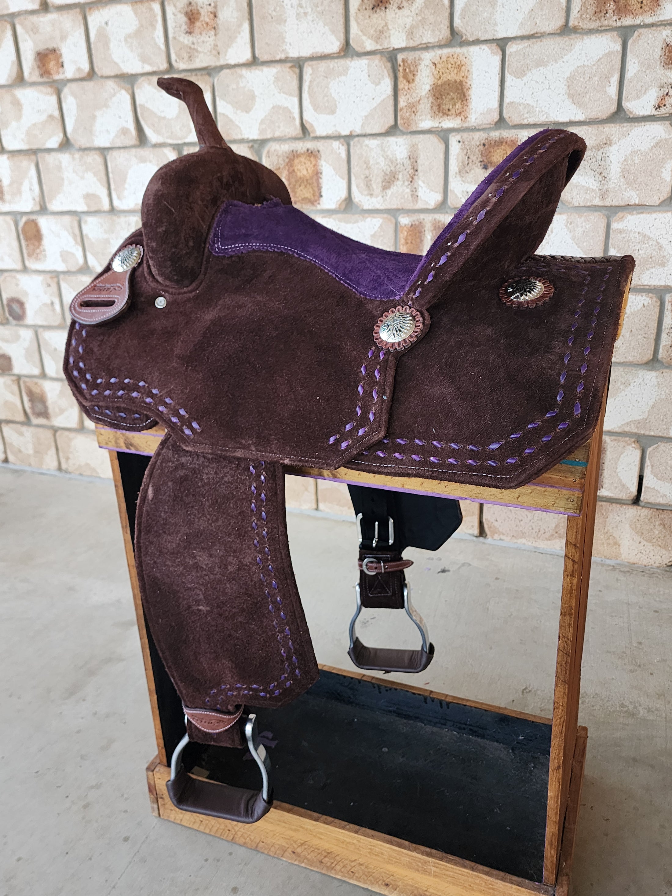 Neoprene Barrel Racing Saddle 14.5" - BR42 - Purple