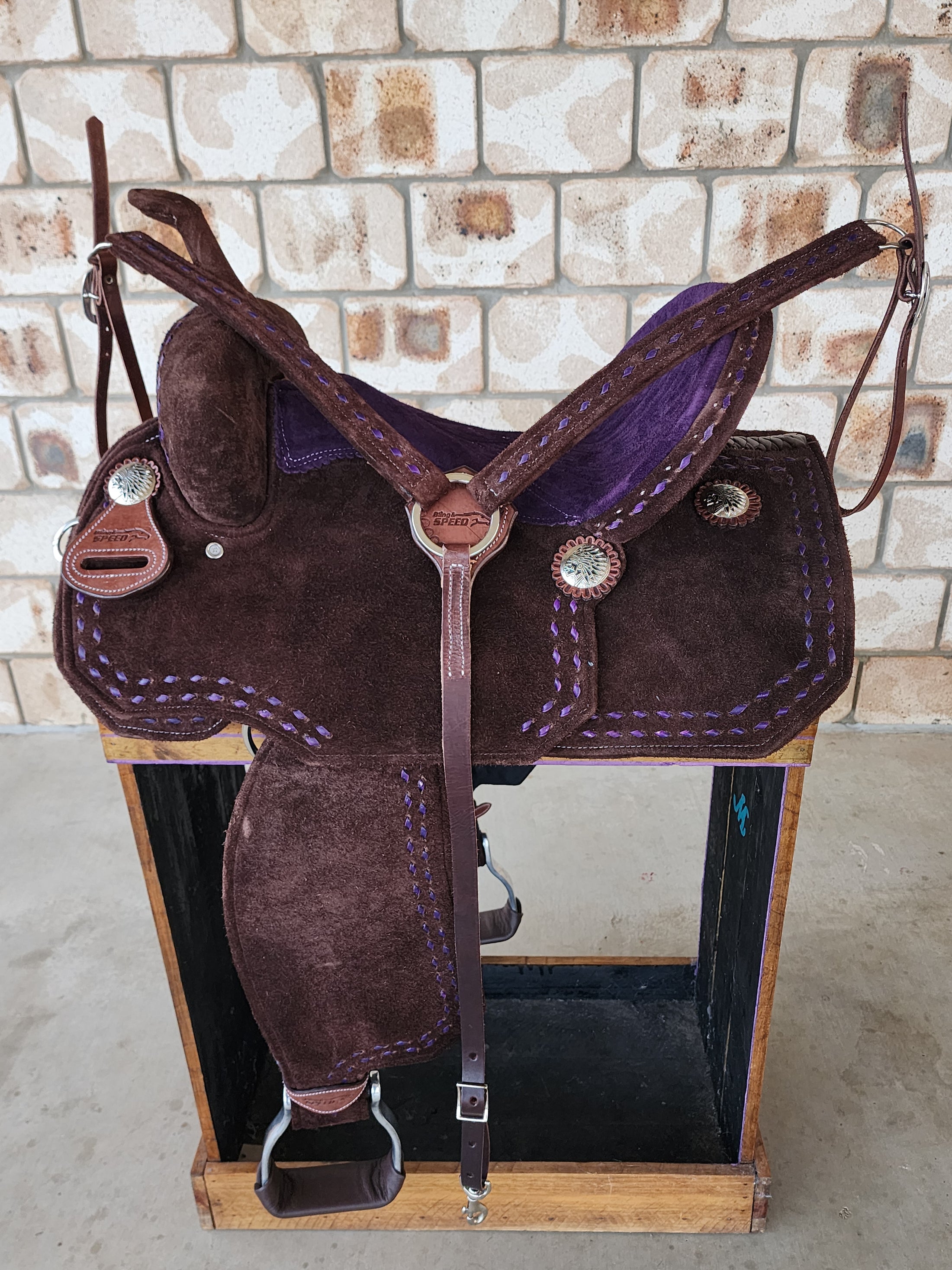 Neoprene Barrel Racing Saddle 14.5" - BR42 - Purple