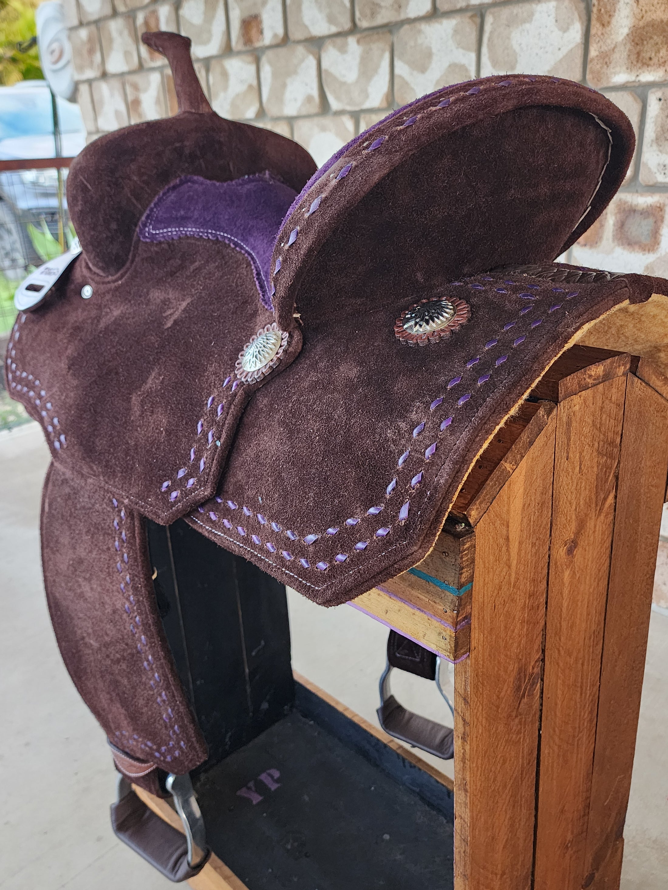 Neoprene Barrel Racing Saddle 14.5" - BR42 - Purple