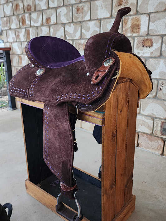 Neoprene Barrel Racing Saddle 14.5" - BR42 - Purple