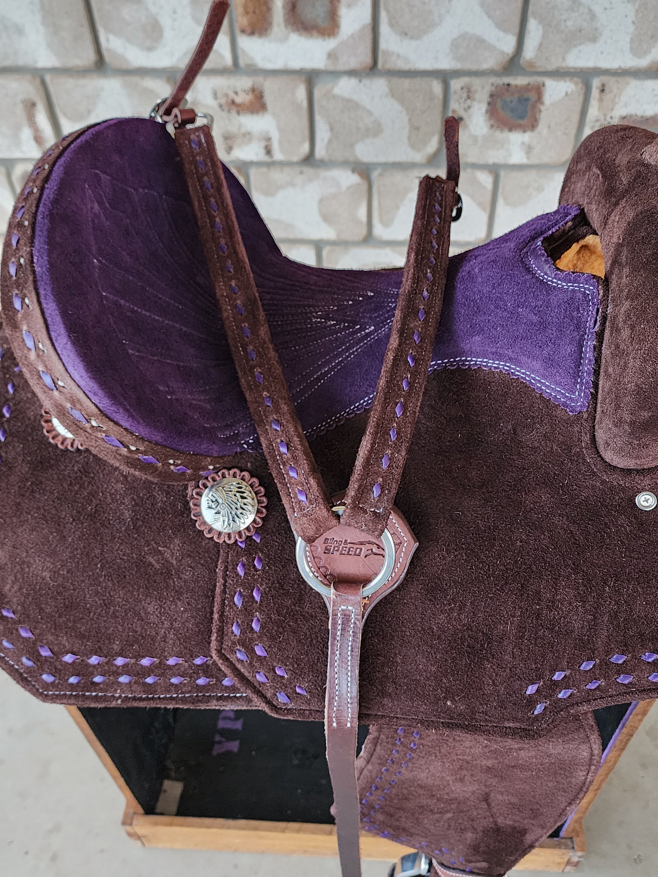 Neoprene Barrel Racing Saddle 14.5" - BR42 - Purple