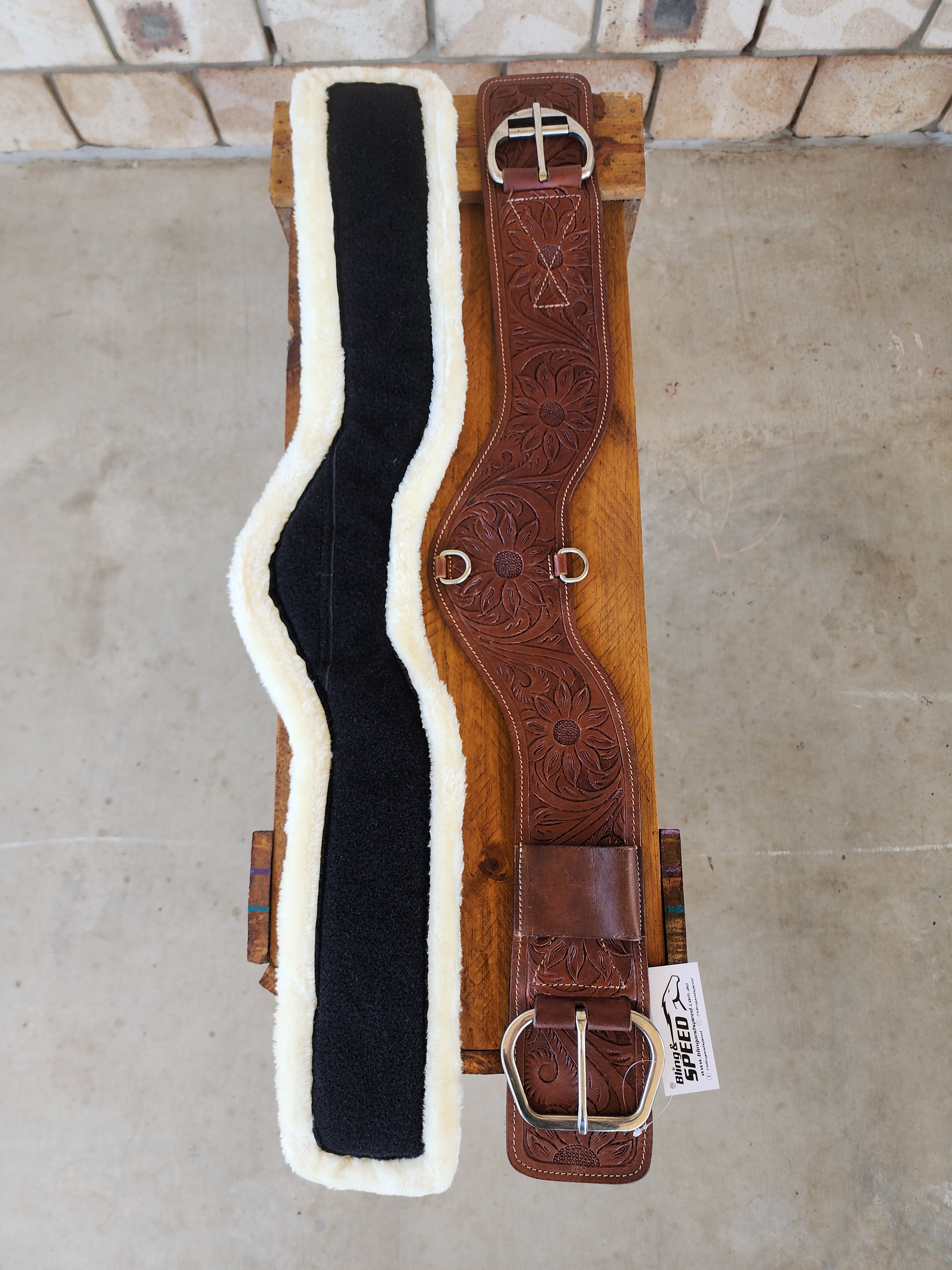 Shoulder Relief Girth with Removable Velcro Synthetic Wool Liner - Various Designs
