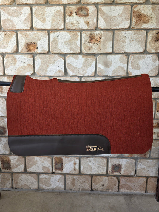 Standard Wither Relief - The Barrel Racer Merino Wool Felt Saddle Pad - Burnt Orange