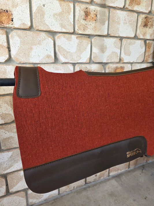 Standard Wither Relief - The Barrel Racer Merino Wool Felt Saddle Pad - Burnt Orange