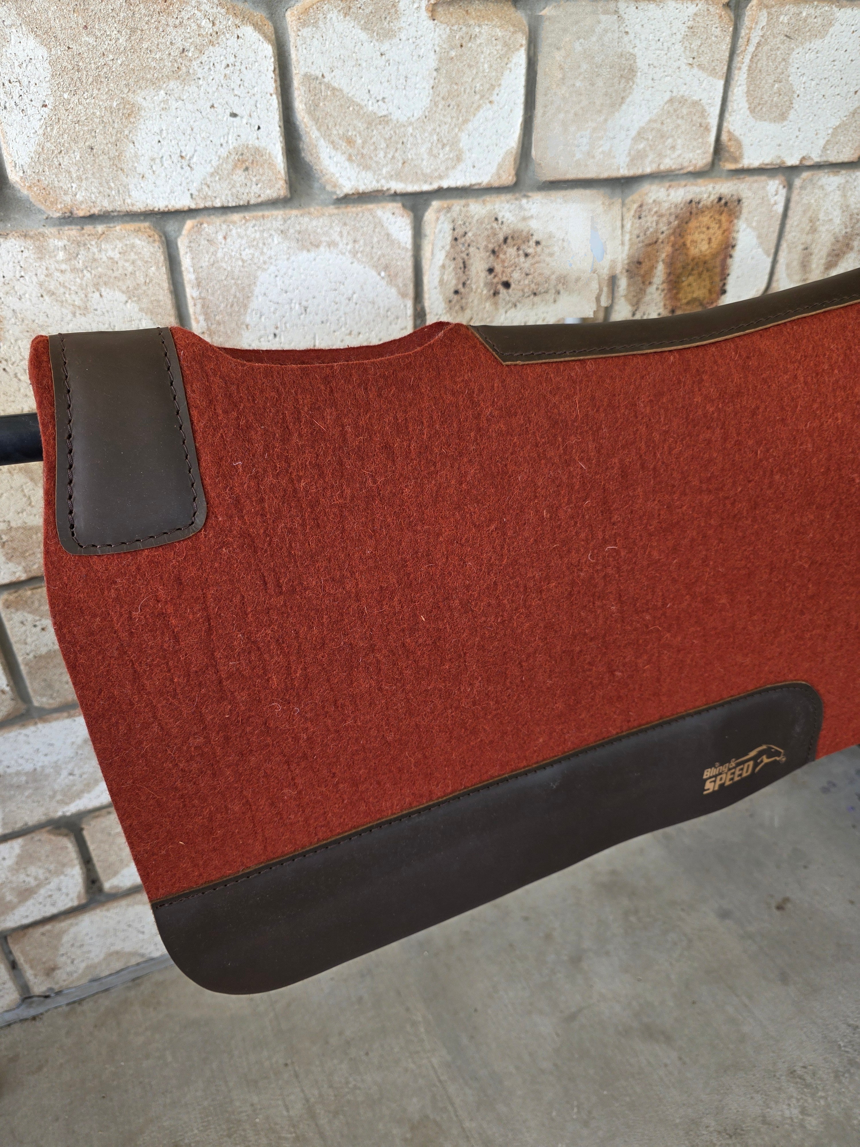 Standard Wither Relief - The Barrel Racer Merino Wool Felt Saddle Pad - Burnt Orange