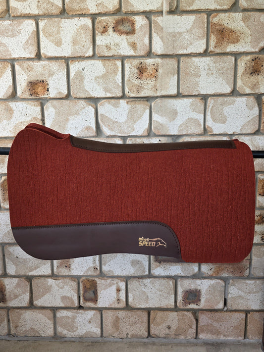 Full Wither Relief Merino Wool Felt Saddle Pad - Burnt Orange
